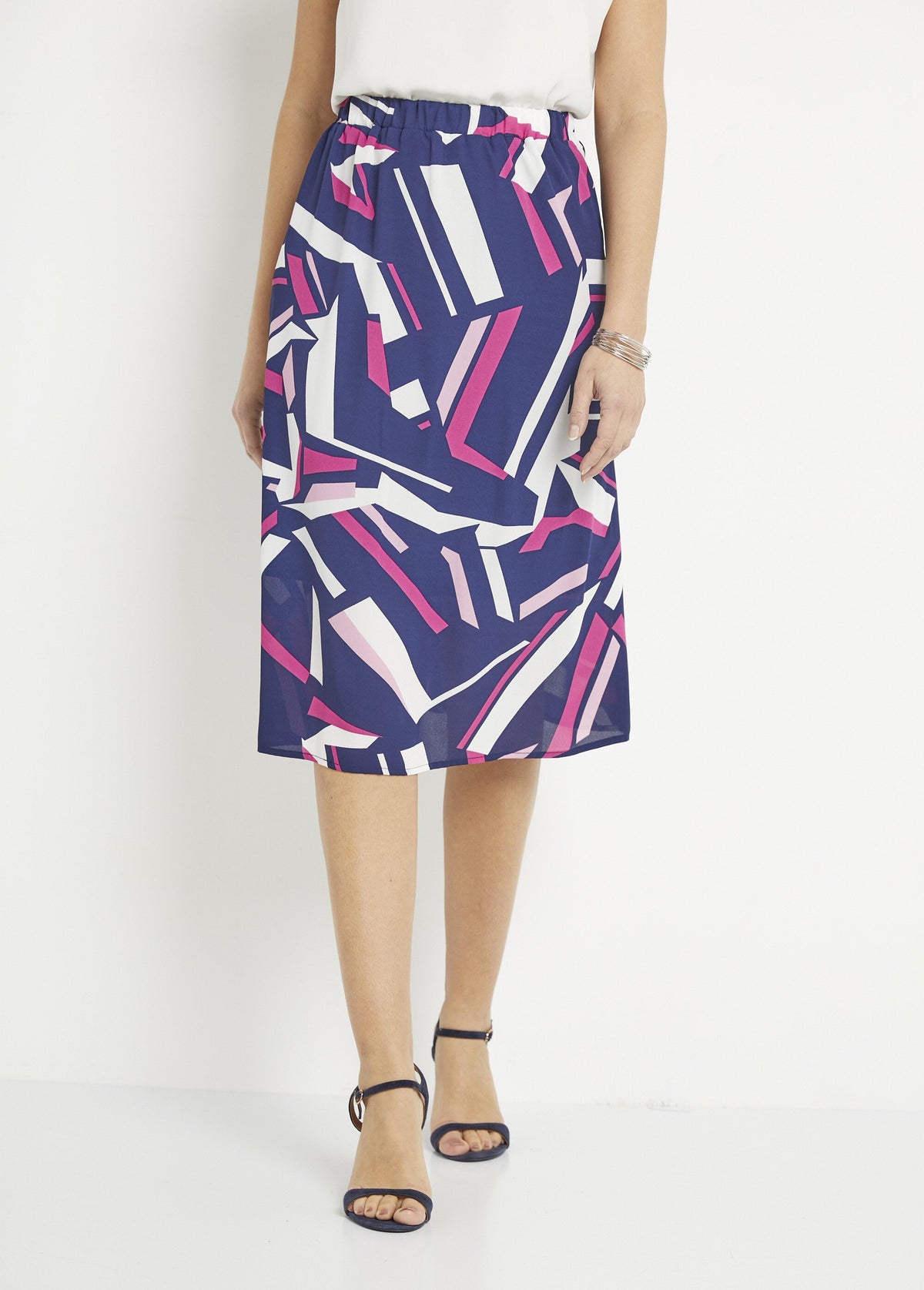 Jupe Longue 3 SUISSES - Taille 46/48 - Noir Et Rouge - Viscose élastiquée - Neuve