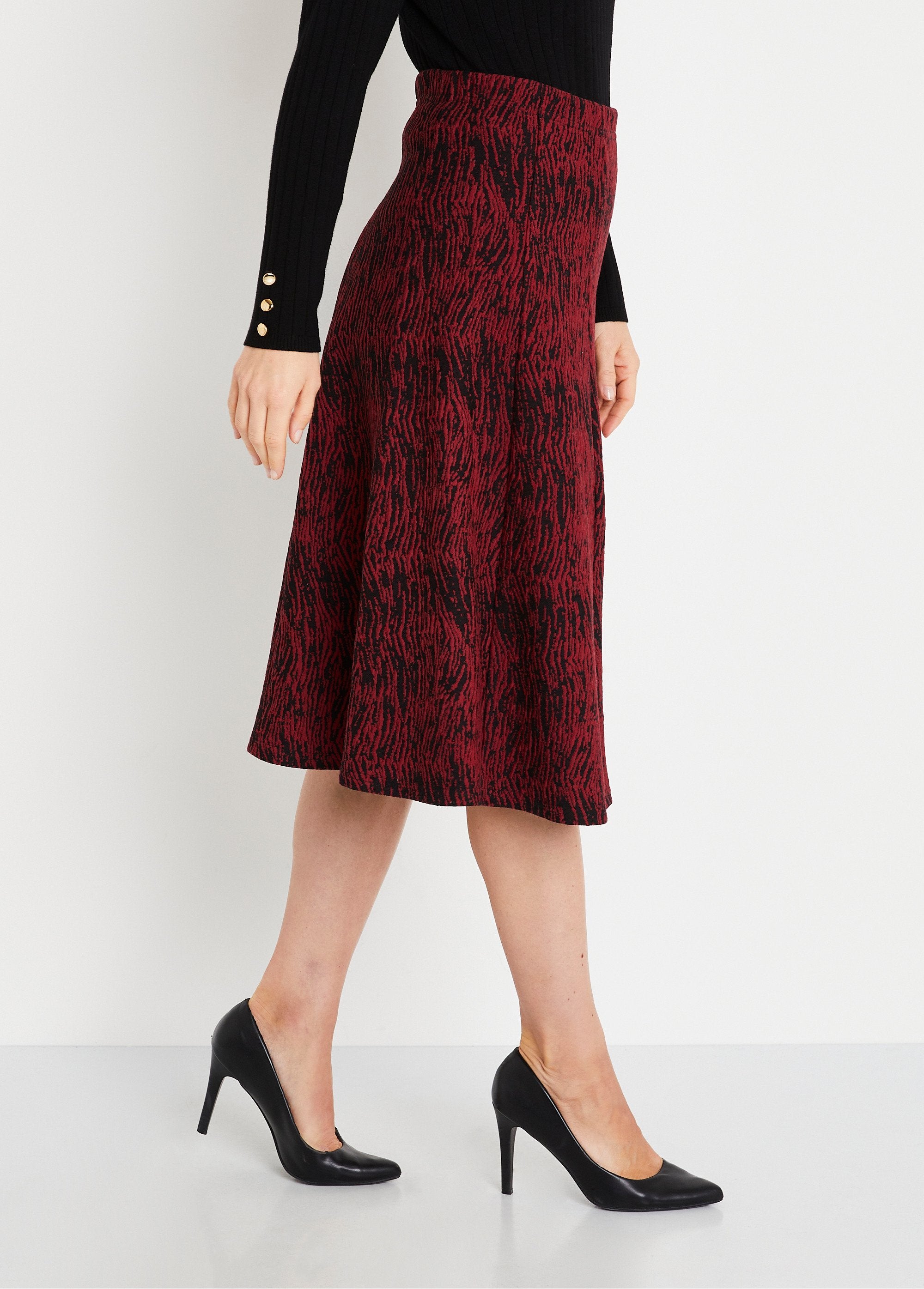 Jupe_longue_évasée_maille_jacquard_Bordeaux_zebre_DR1_slim