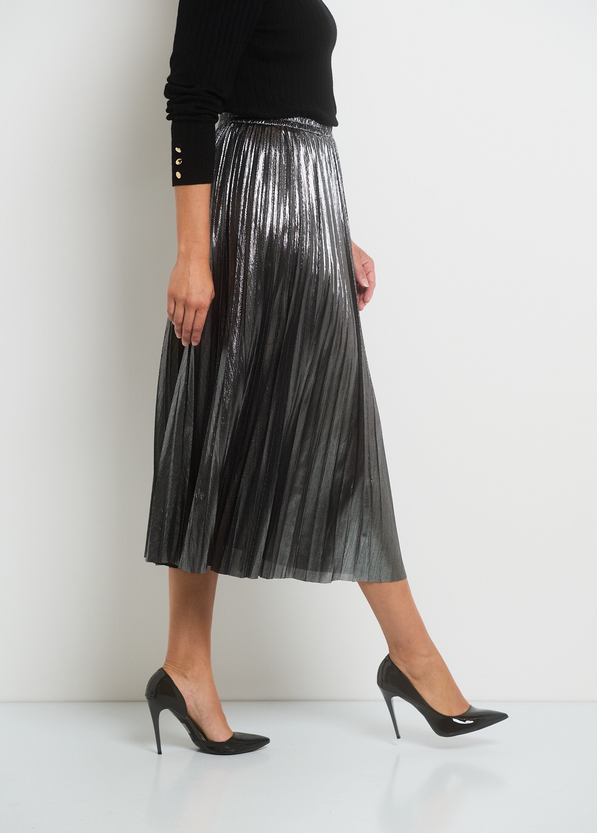 Metallic_geplooide_lange_rok_Anthracite_DR1_slim