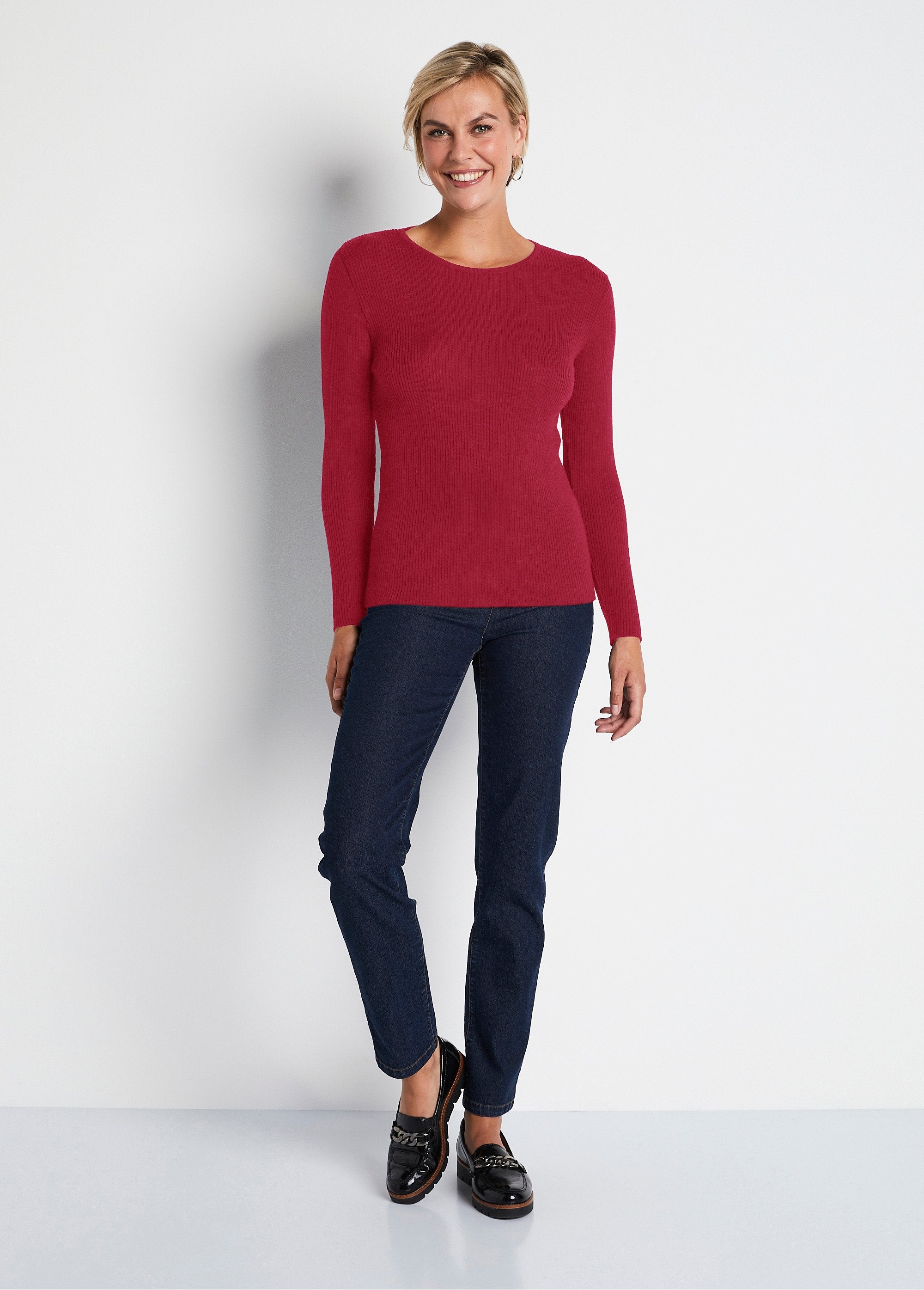 Pull_chaud_col_rond_laine_mérinos_Framboise_SF1_slim