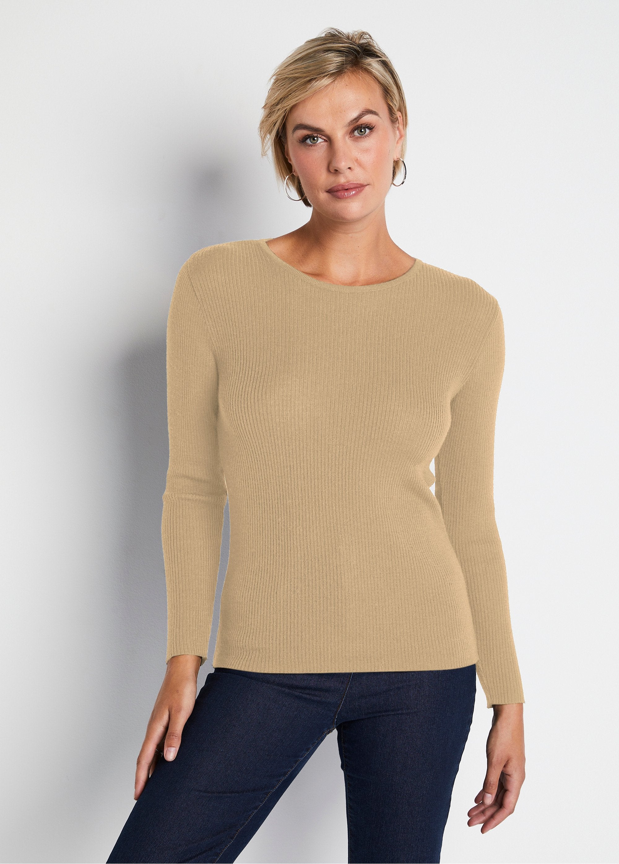 Pull_chaud_col_rond_laine_mérinos_Camel_FA1_slim