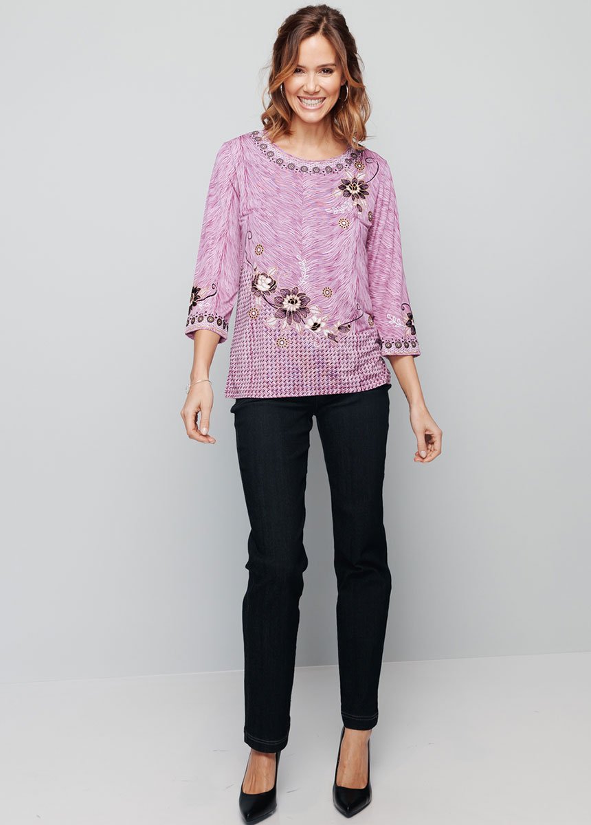 T-shirt_long_manches_3/4_fantaisie_Lilas_SF1_slim