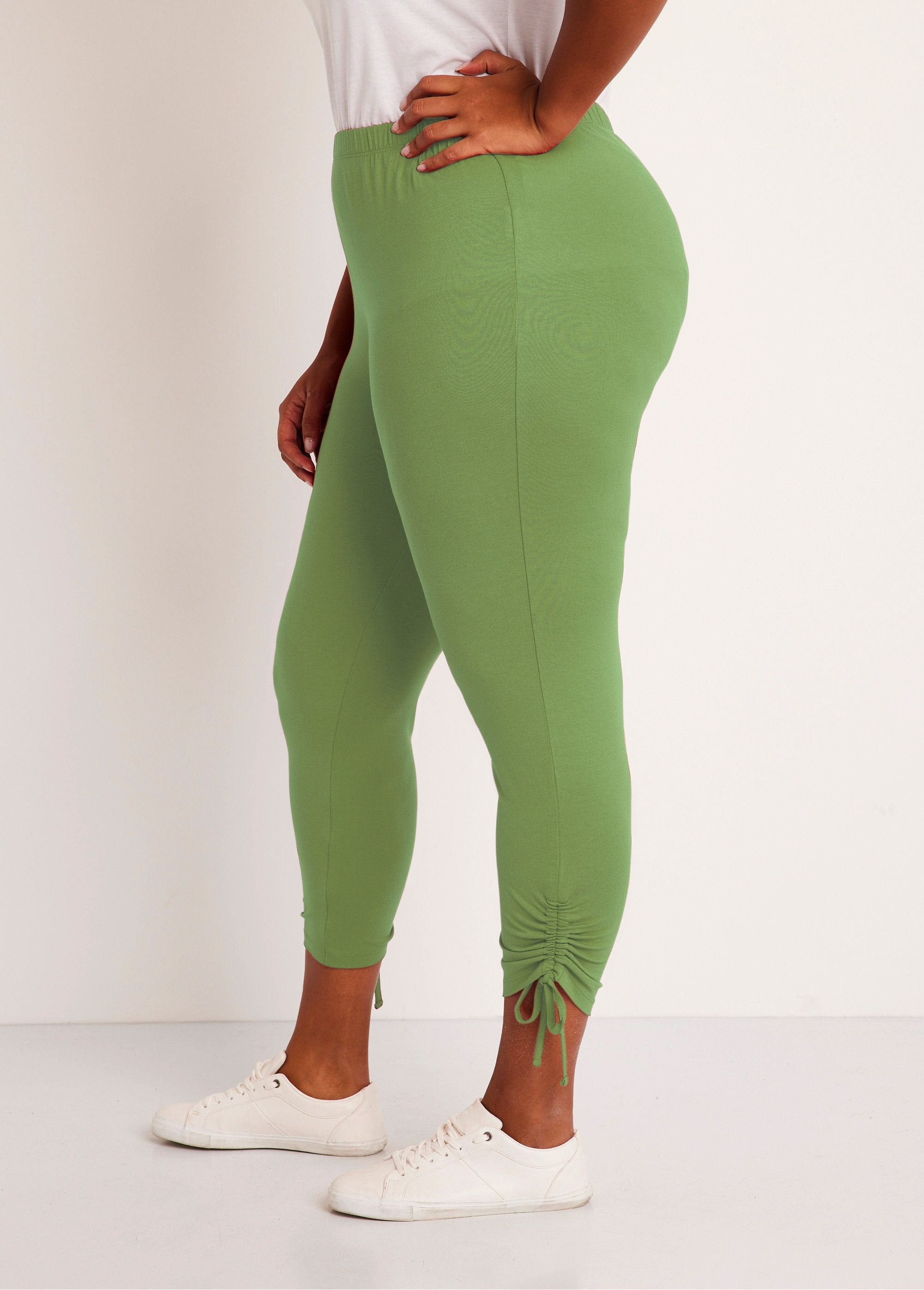 Legging_court_ceinture_élastiqué_Uni_tilleul_DR1_curvy