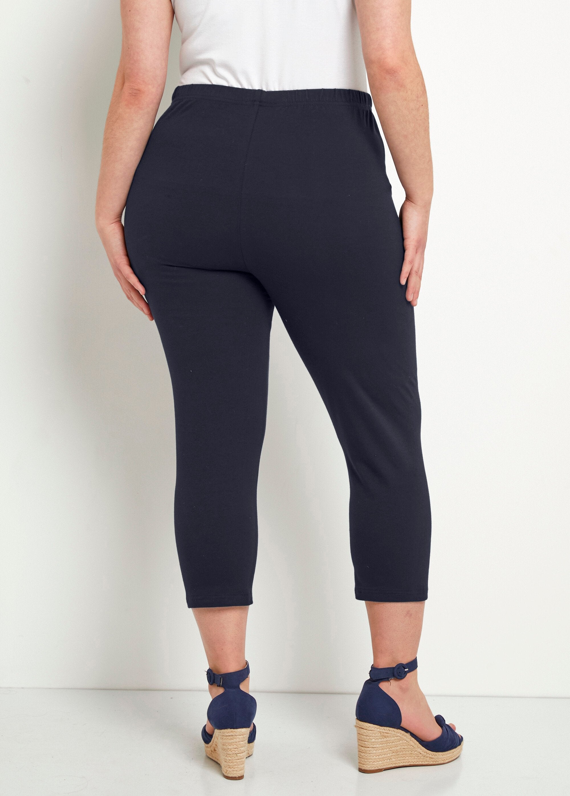 Legging_court_taille_élastiquée_coton_Uni_marine_DO1_curvy