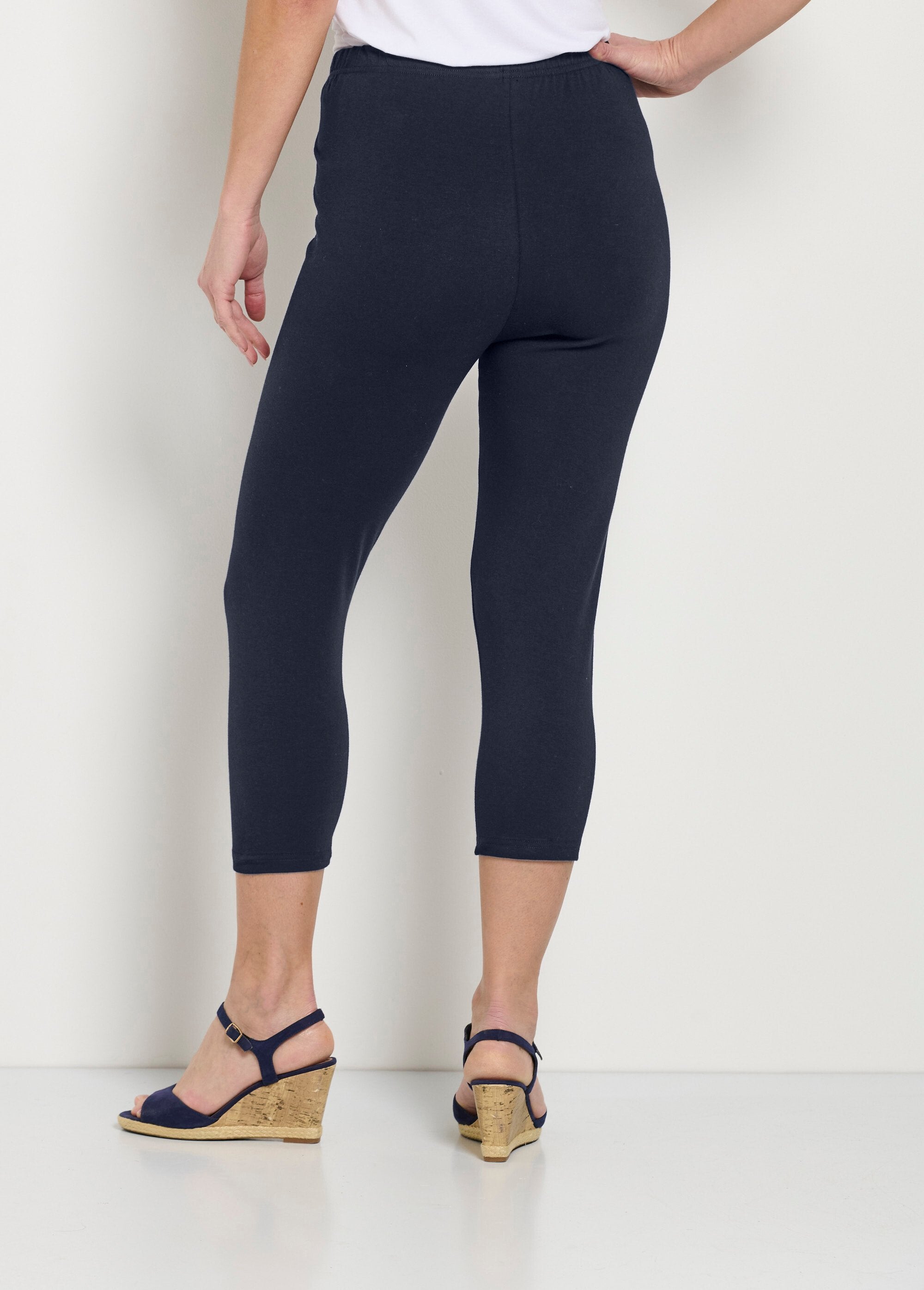 Legging_court_taille_élastiquée_coton_Uni_marine_DO1_slim