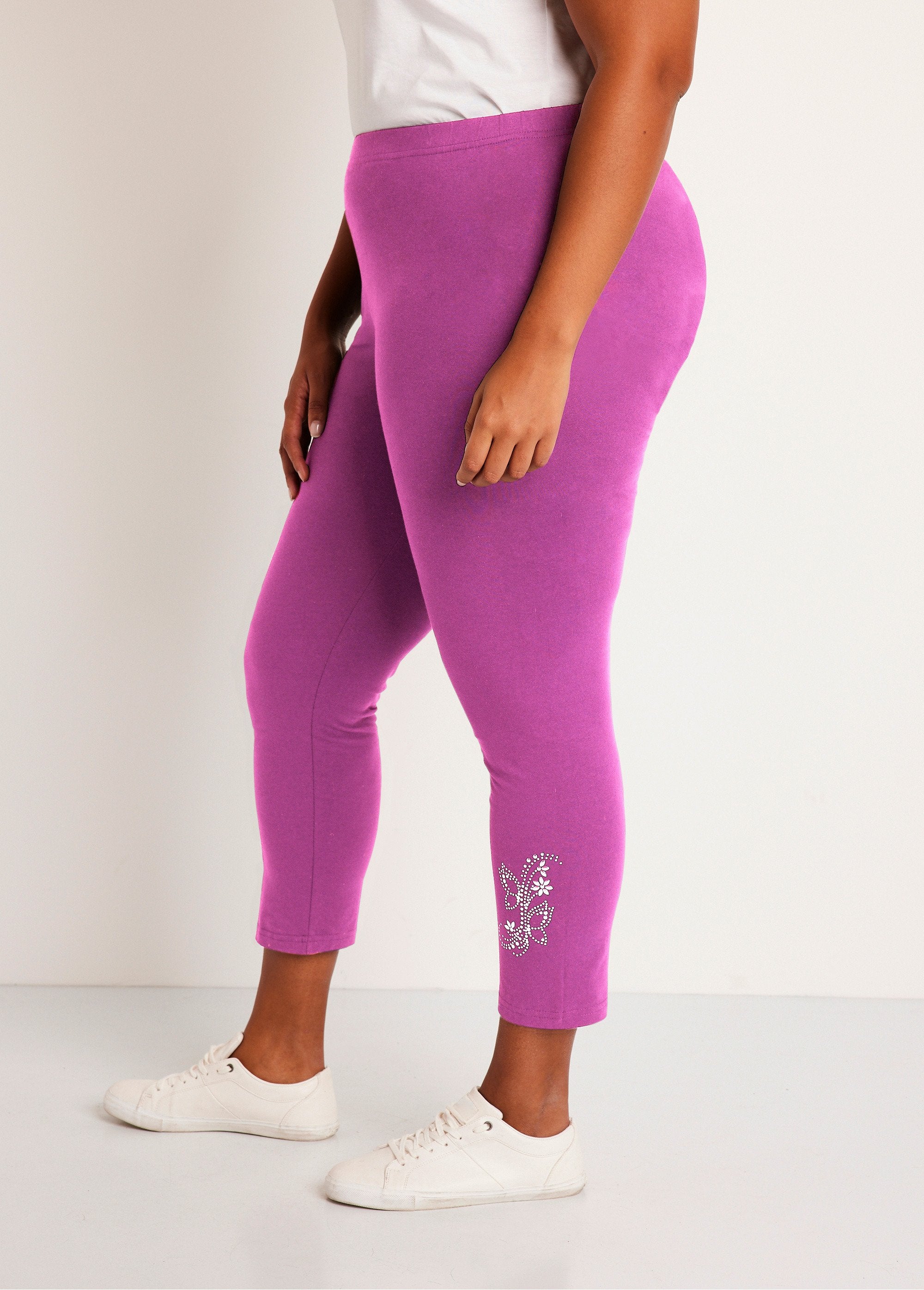 Legging_court_uni_ceinture_élastiquée_Fuchsia_DR1_curvy