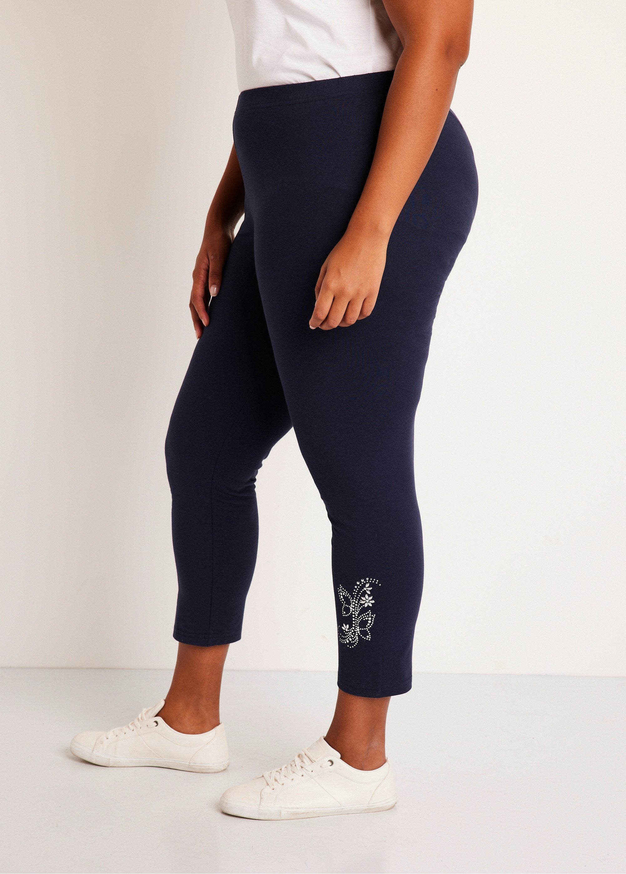 Legging_court_uni_ceinture_élastiquée_Marine_DR1_curvy