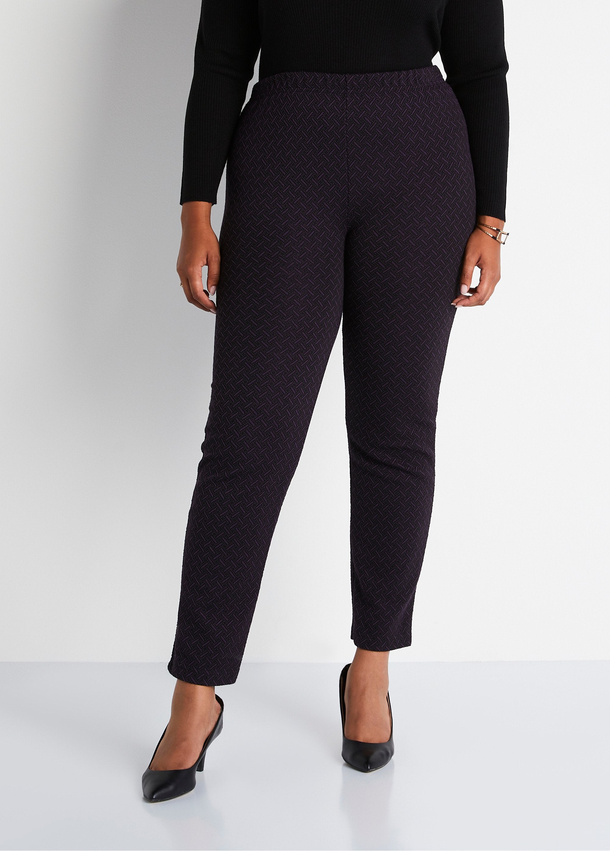 Legging_droit_ceinture_élastiquée_avec_laine_Prune_et_noir_FA1_curvy