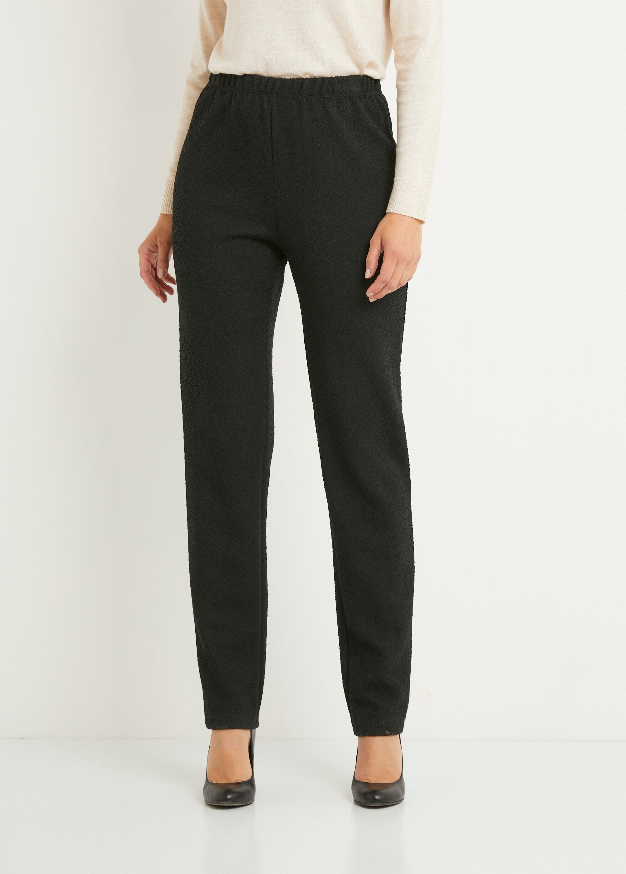 Legging_droit_ceinture_élastiquée_avec_laine_Uni_noir_FA1_slim