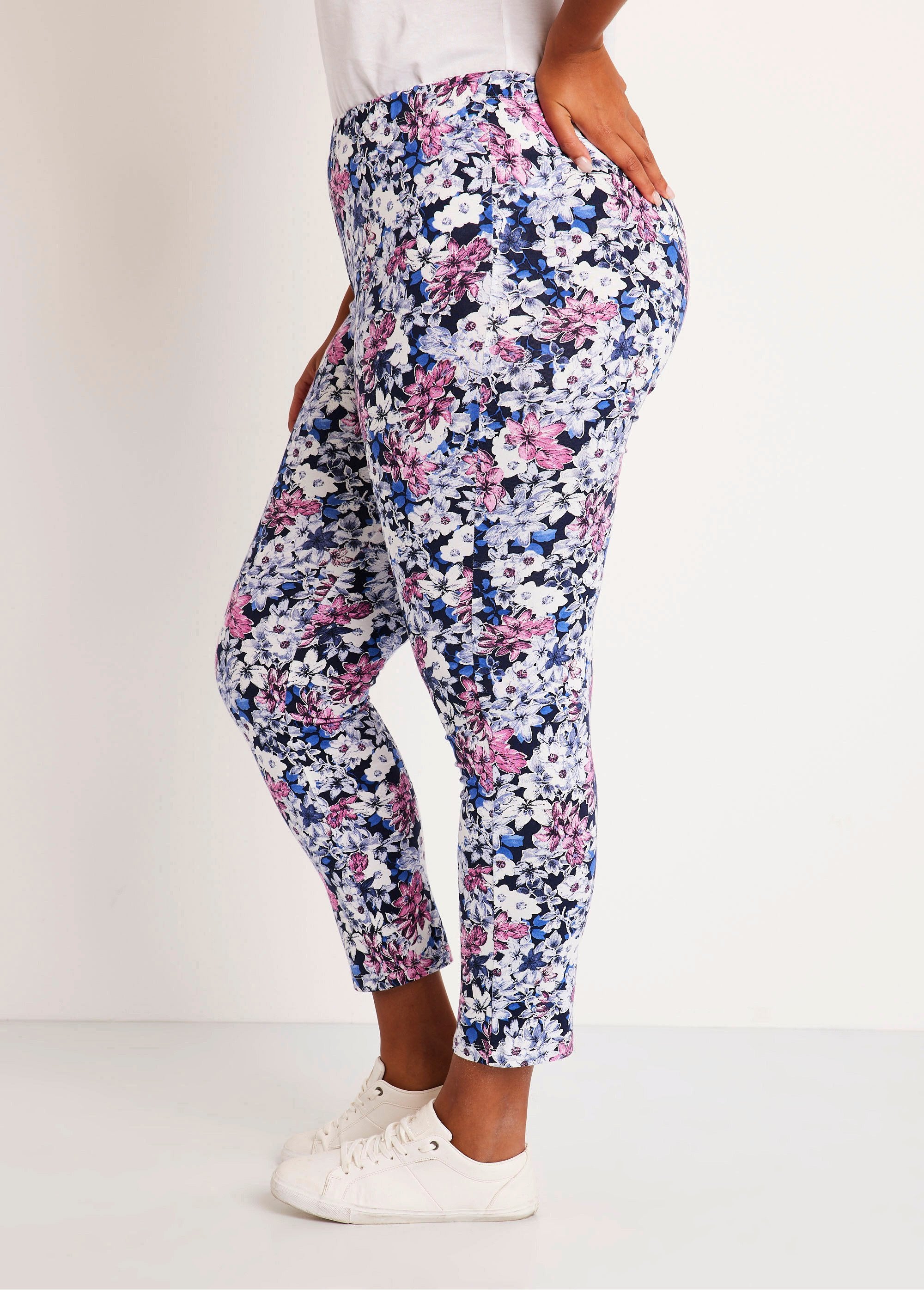 Legging_imprimé_ceinture_élastiquée_Fleurs_DR1_curvy