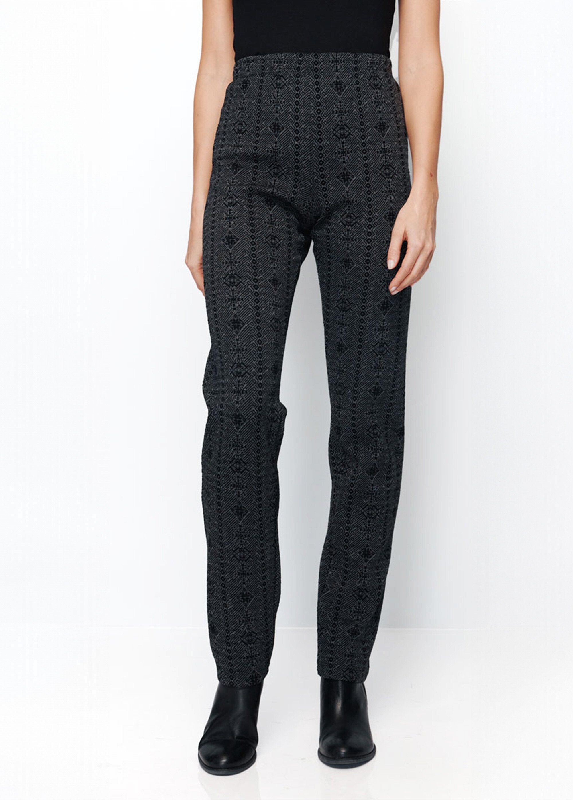 Legging_taille_élastiquée_jersey_extensible_Anthracite_et_noir_FA1_slim