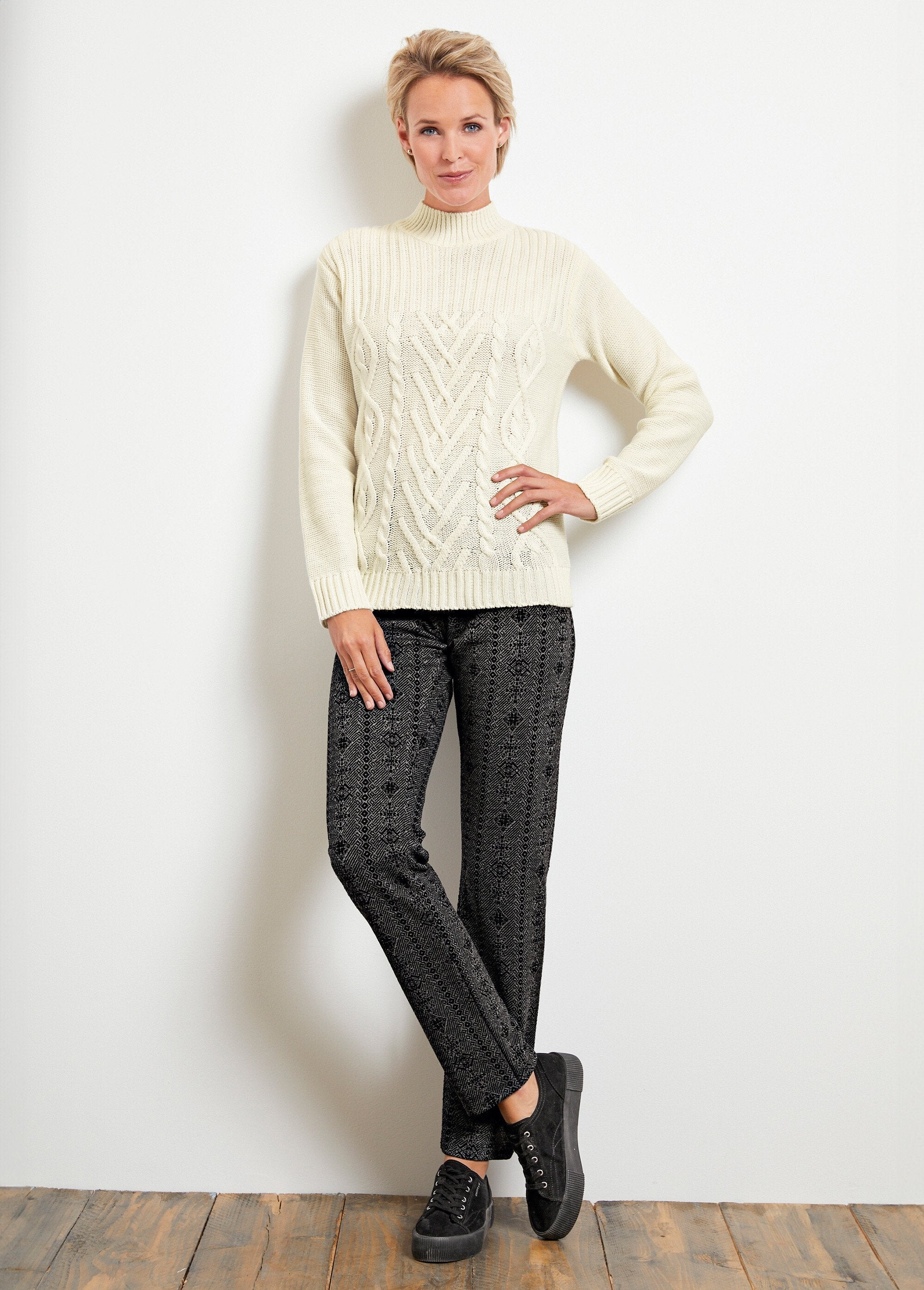 Legging_taille_élastiquée_jersey_extensible_Anthracite_et_noir_SF1_slim
