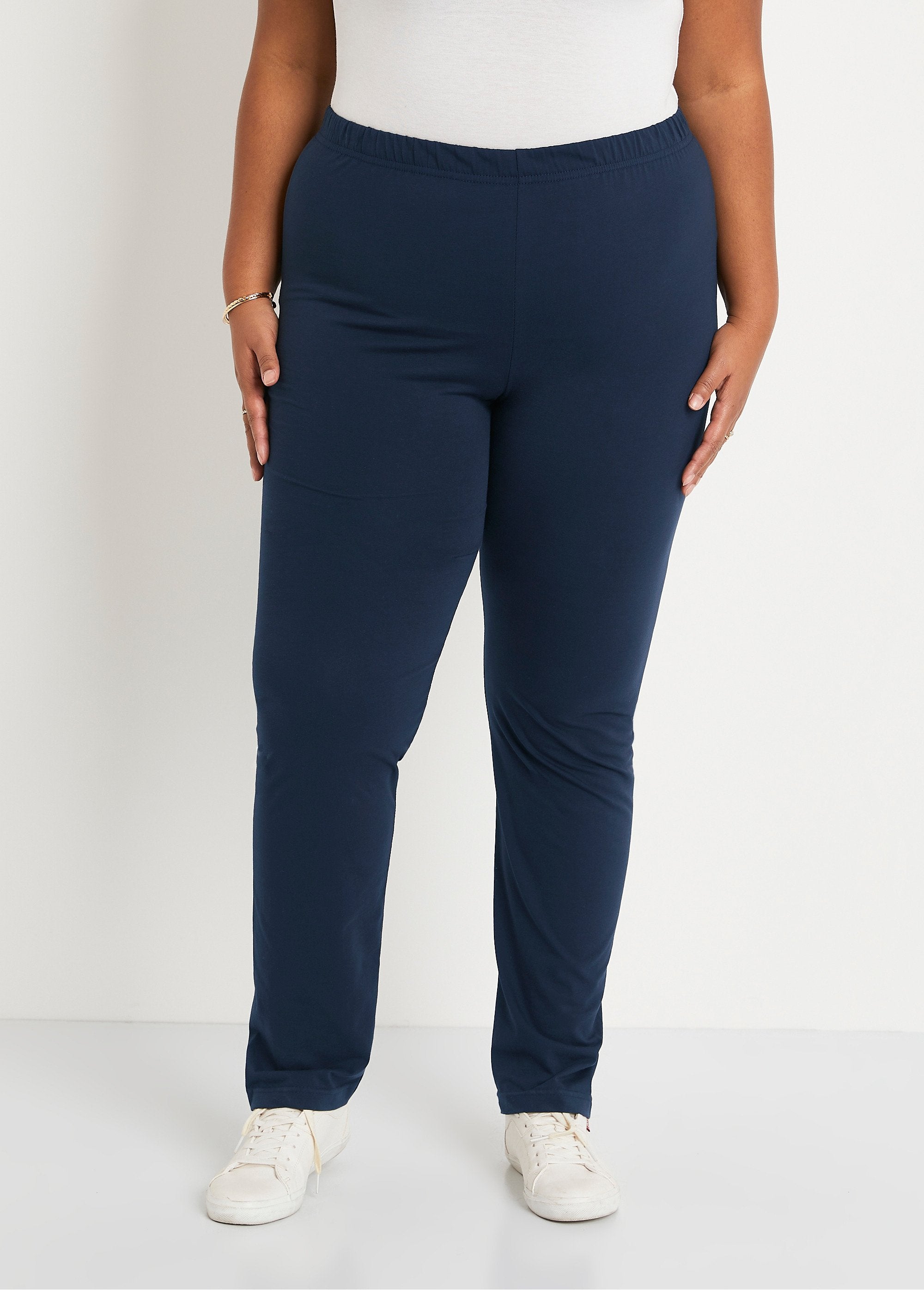 Legging_taille_élastiquée_jersey_coton_Marine_FA1_curvy