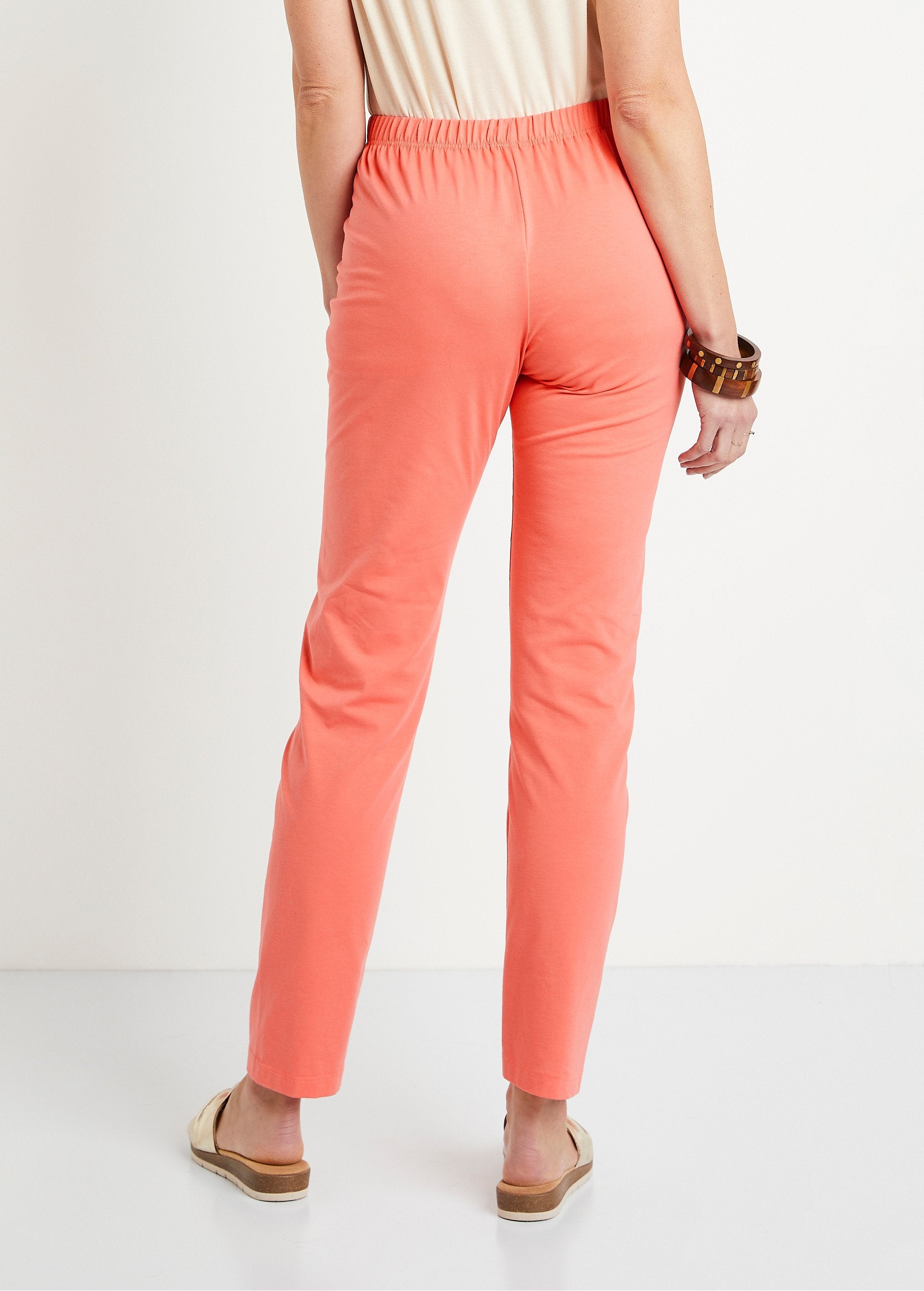 Legging_taille_élastiquée_jersey_coton_Corail_DO1_slim