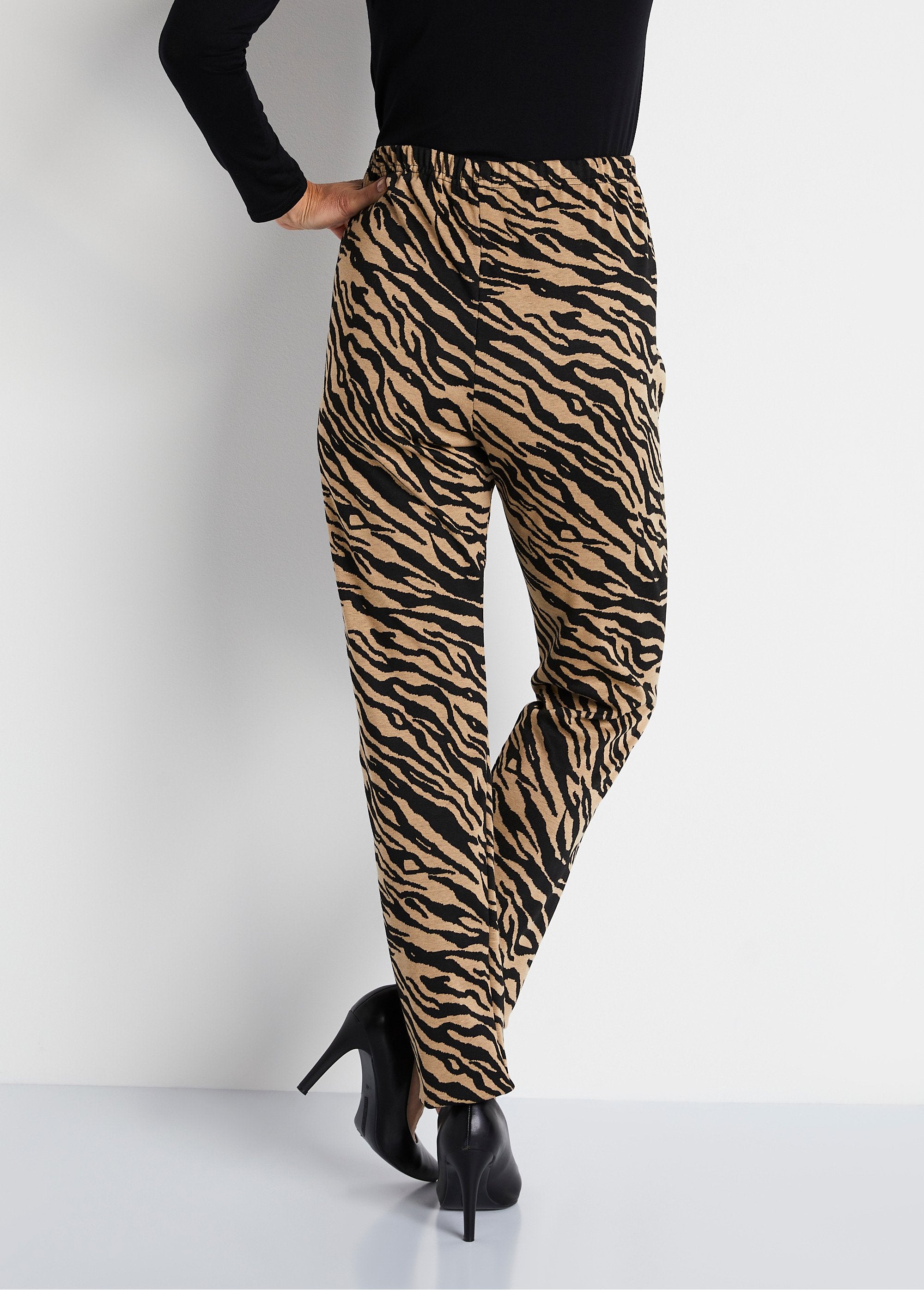 Legging_taille_élastiquée_maille_jacquard_Camel_zebre_DO1_slim