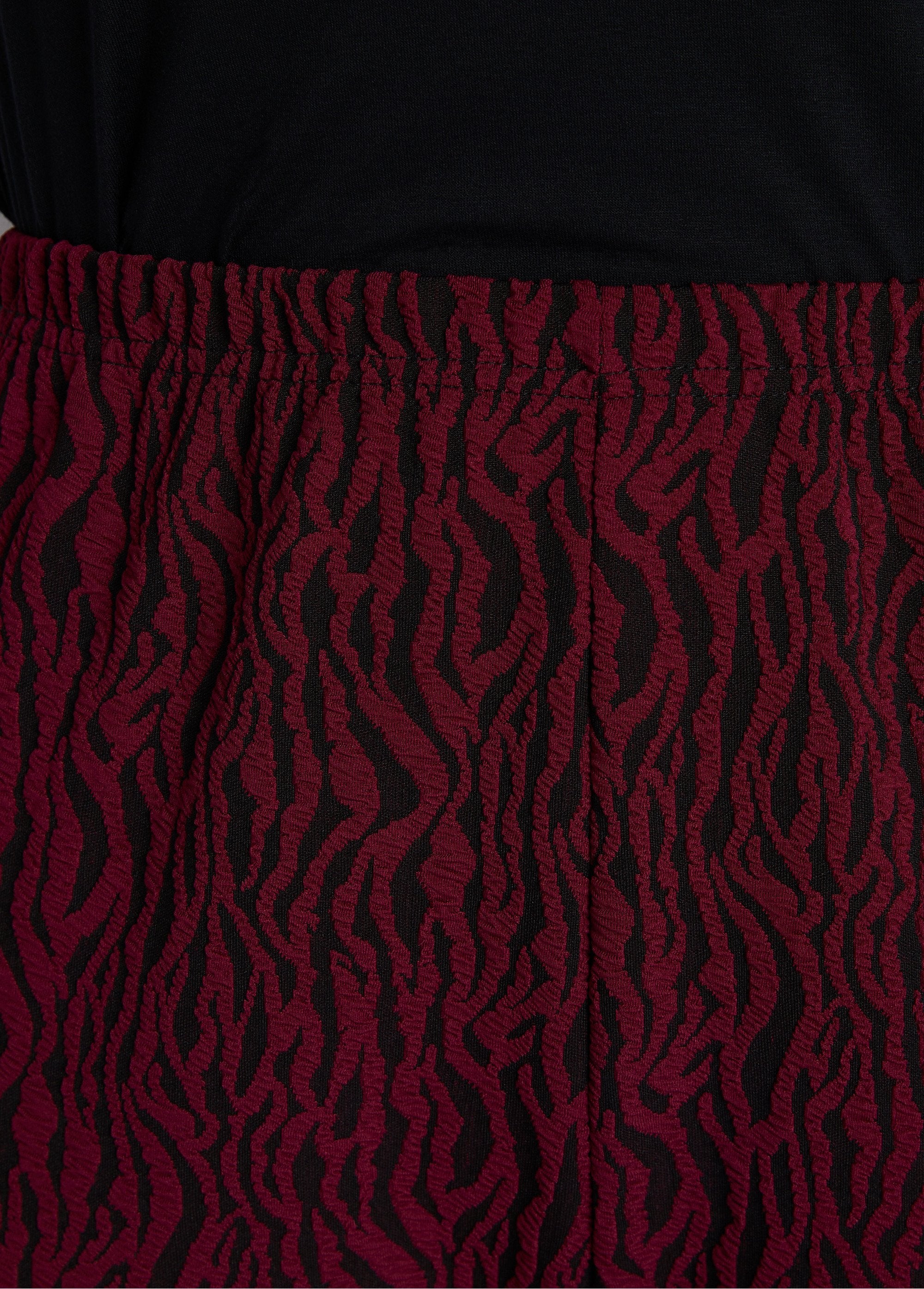 Legging_taille_élastiquée_maille_jacquard_Bordeaux_zebre_DE1_slim