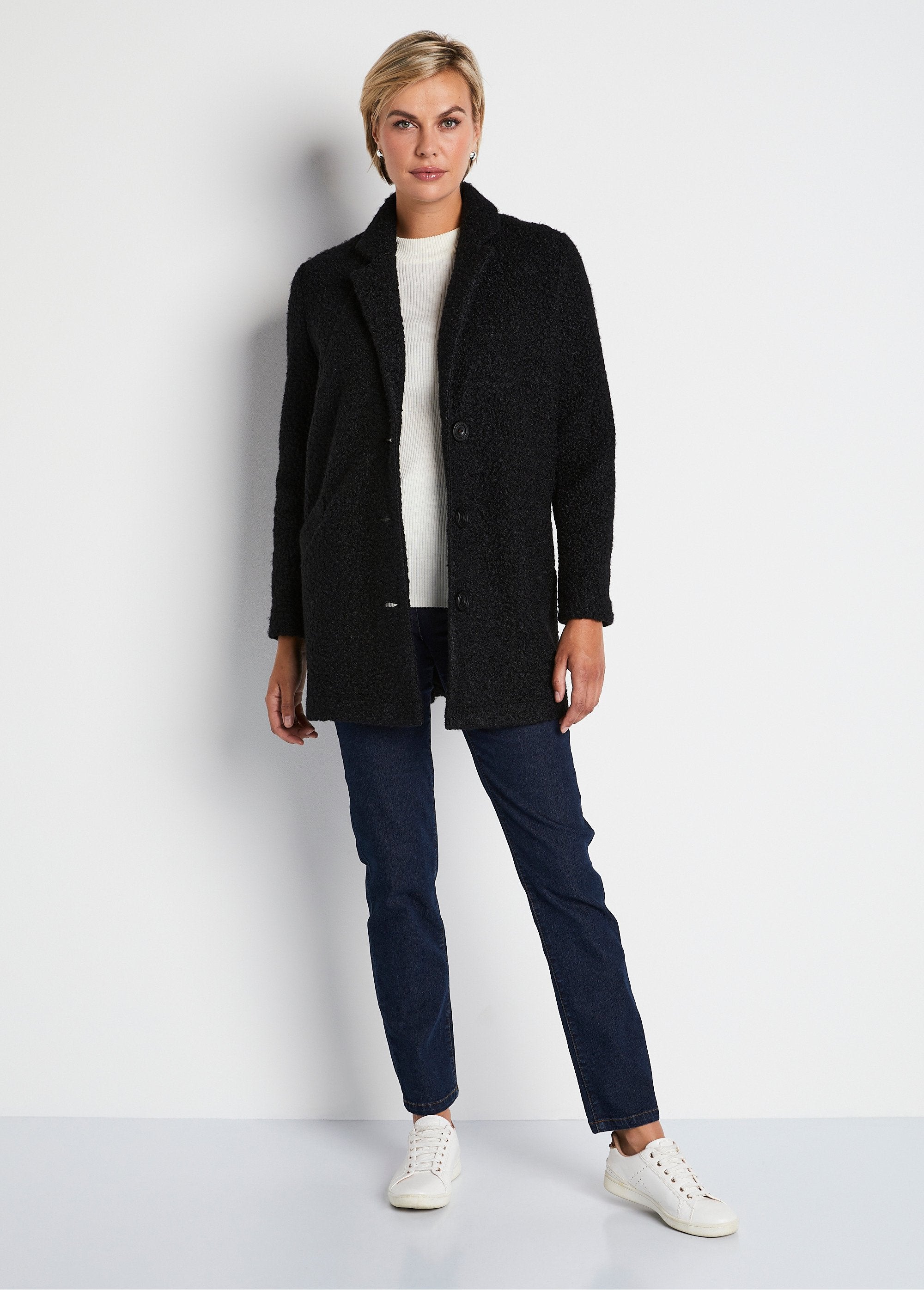 Manteau_tissu_bouclette_mi-long_boutonné_Noir_SF1_slim