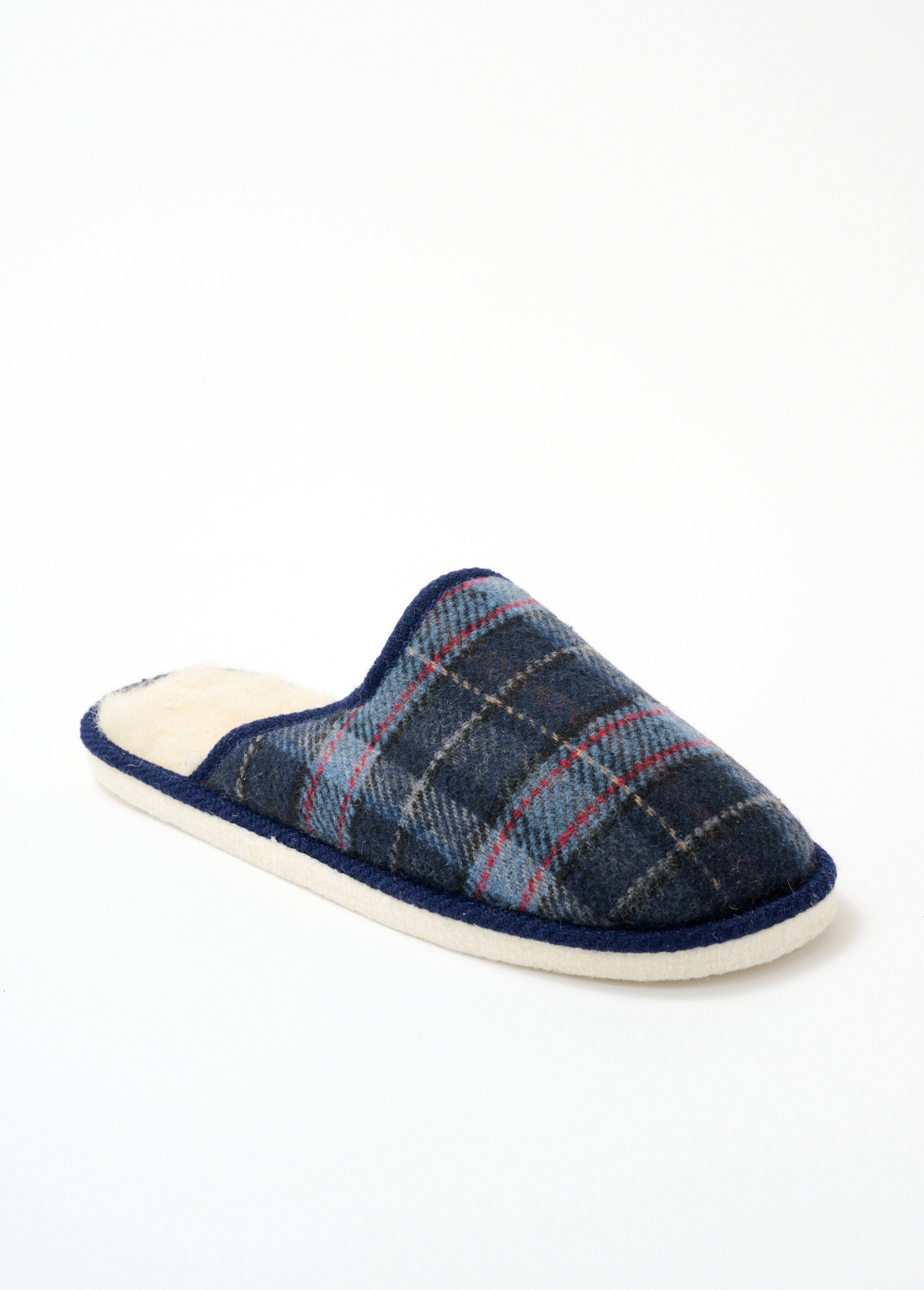 Chaussons_mules_mixtes_tissu_écossais_Ecossais_bleu_FA1_slim