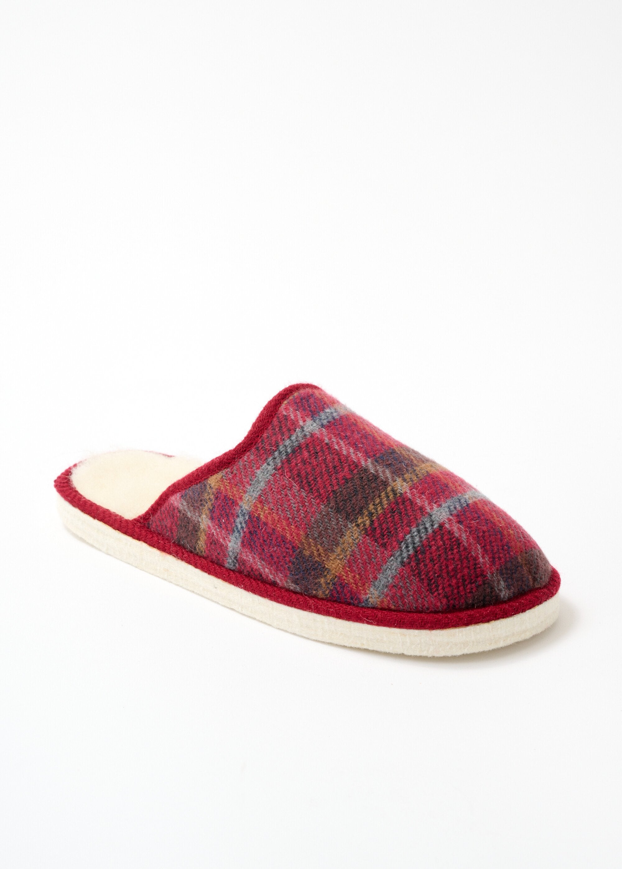 Chaussons_mules_mixtes_tissu_écossais_Ecossais_bordeaux_FA1_slim