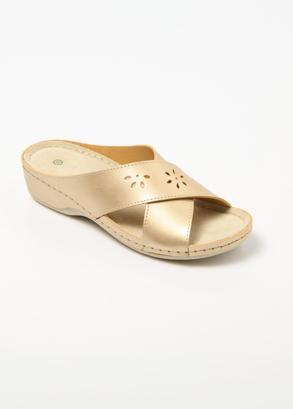 Mules Compensées Afibel - Brides Croisées Cuir Veau, Fabriqué En Italie