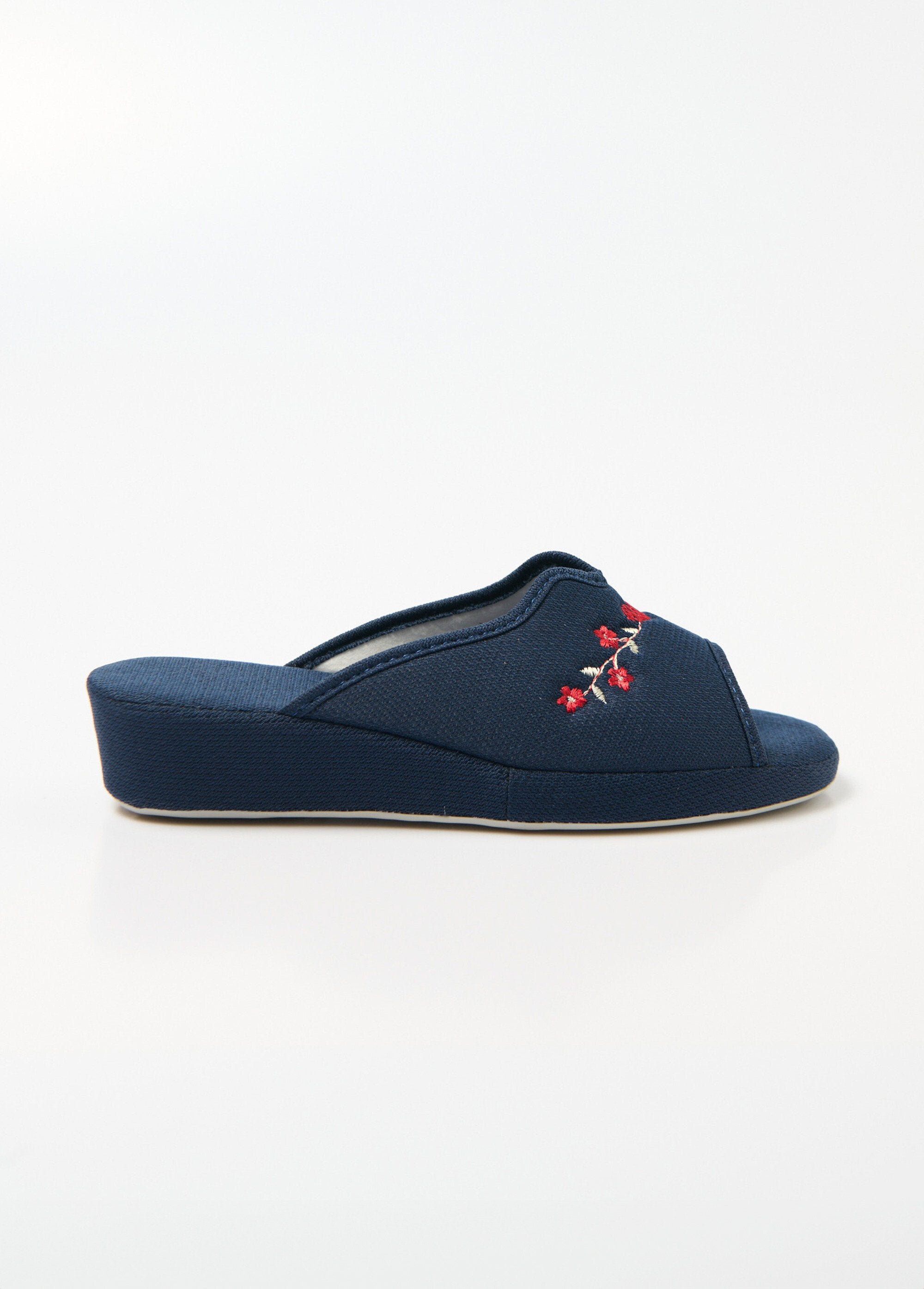 Mules_largeur_confort_brodées_talon_compensé_enrobé_Marine_DR1_slim