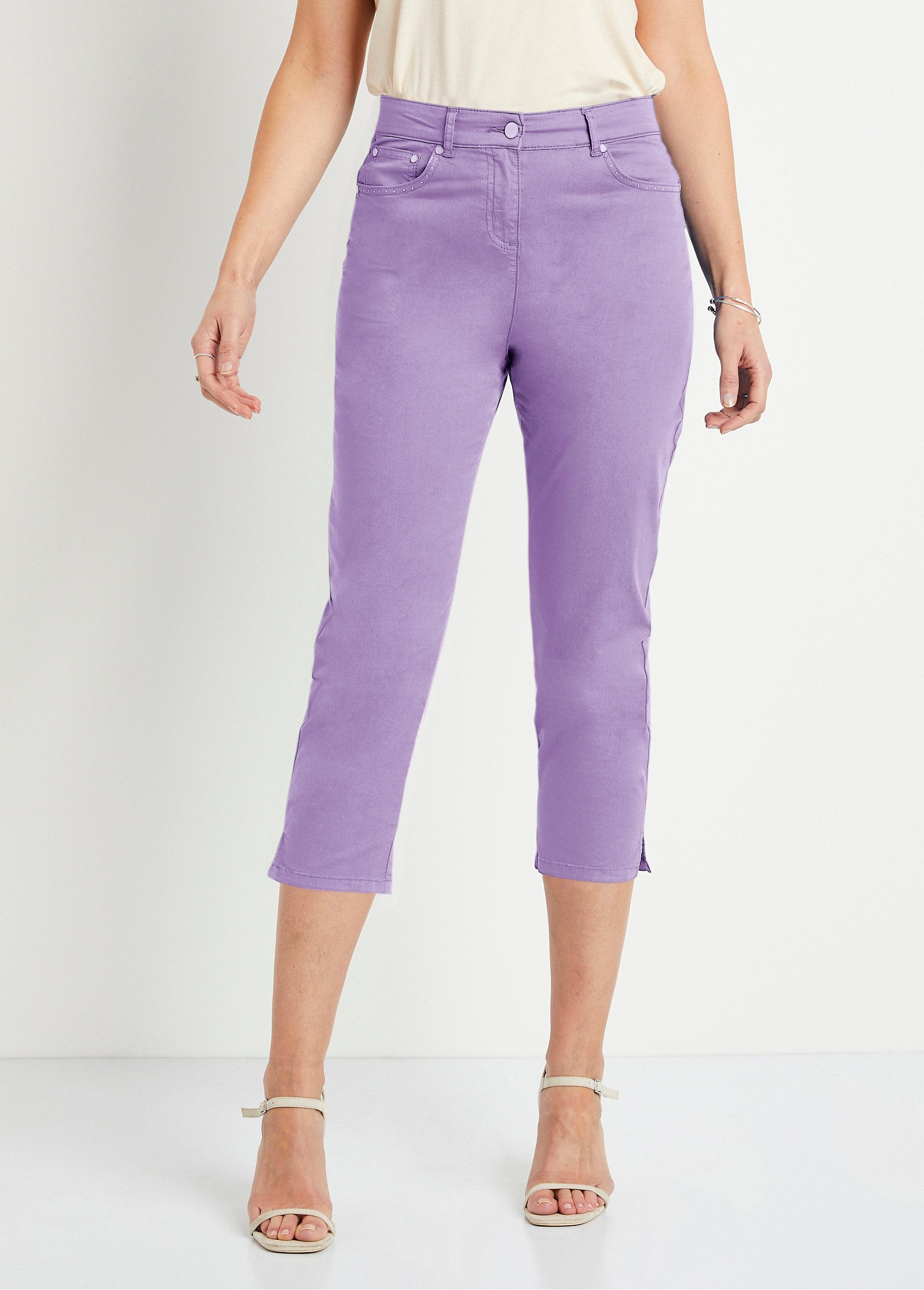 Pantacourt_ceinture_élastiquée_5_poches_Violet_FA1_slim