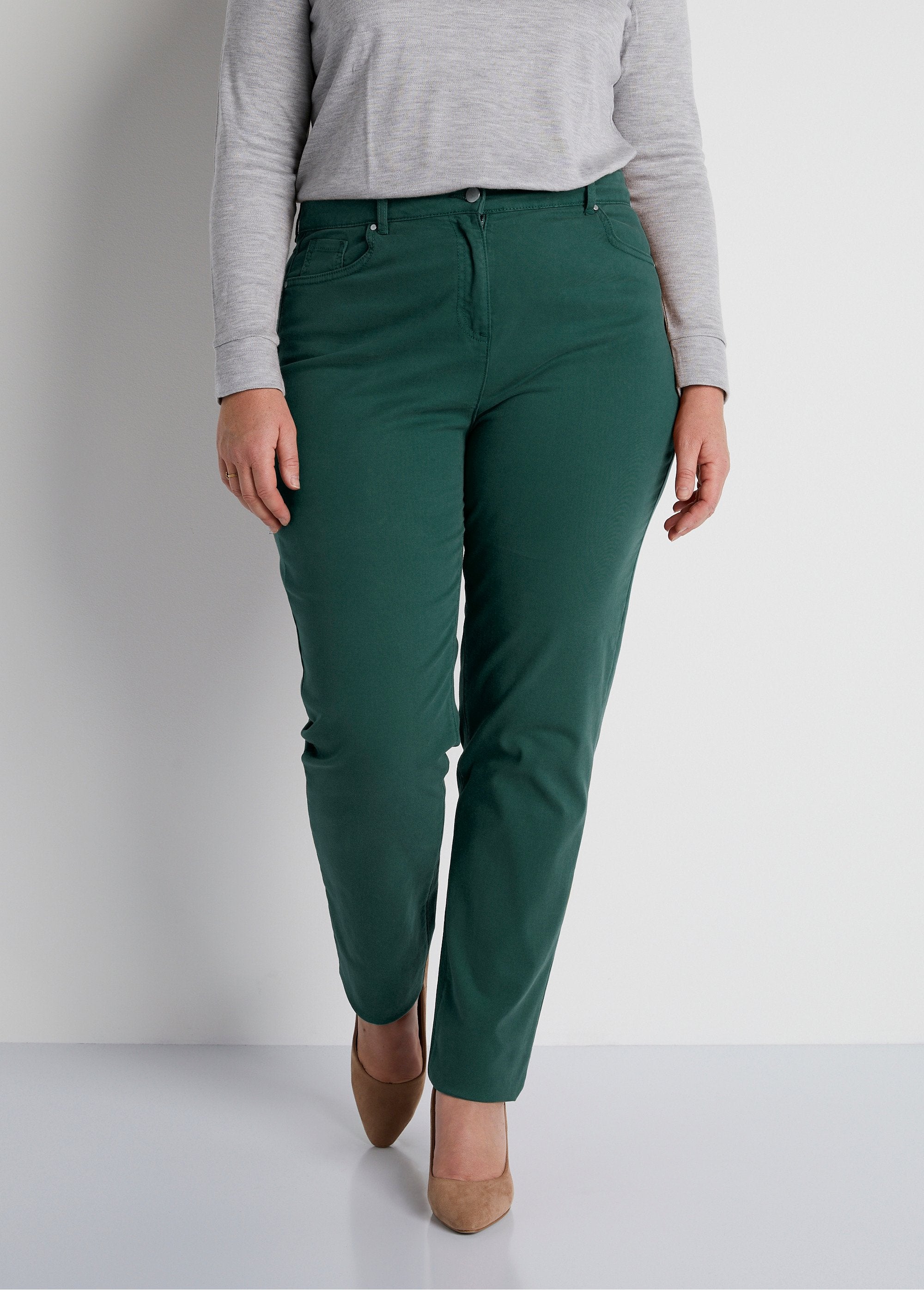 Pantalon_droit_5_poches_coton_stretch_Vert_FA1_curvy