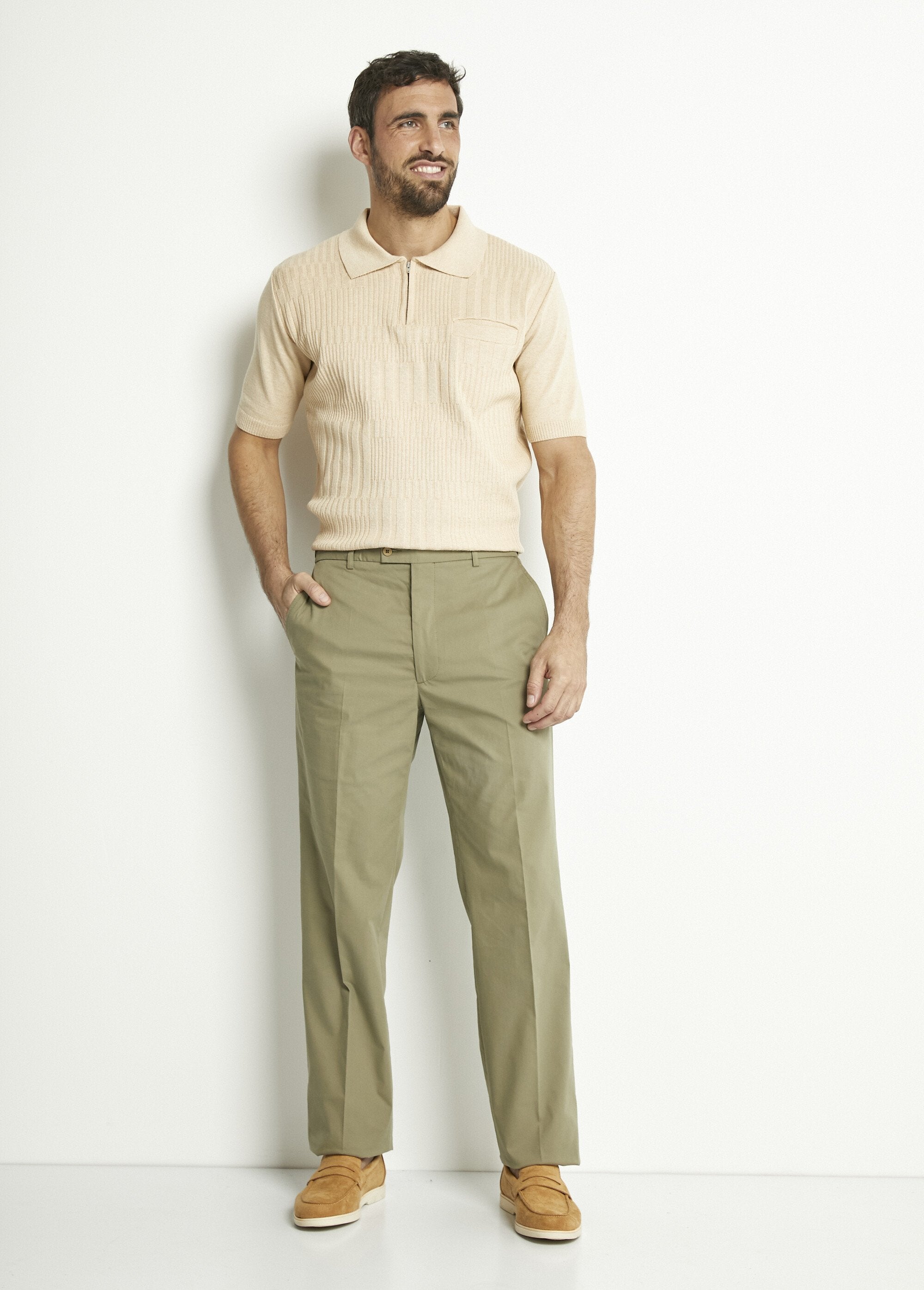 Pantalon_ceinture_ajustable_invisible_polycoton_Kaki_SF1_slim