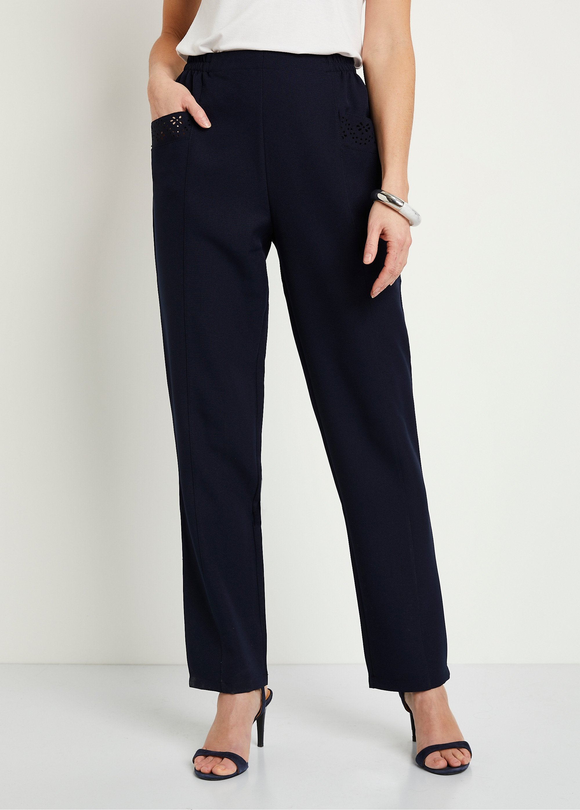 Pantalon_ceinture_élastiquée_ajouré_Marine_FA1_slim