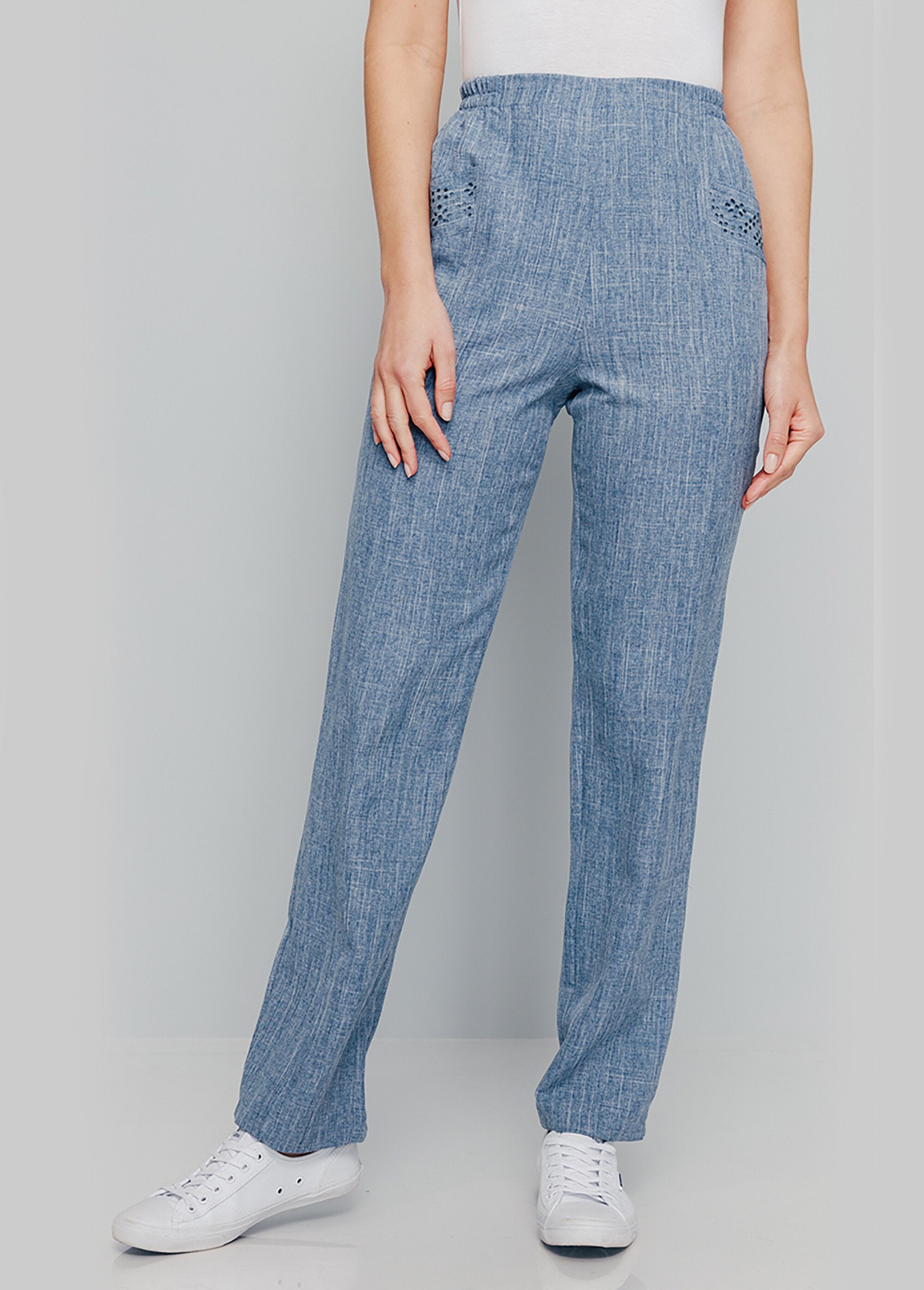 Pantalon_ceinture_élastiquée_ajouré_Bleu_FA1_slim