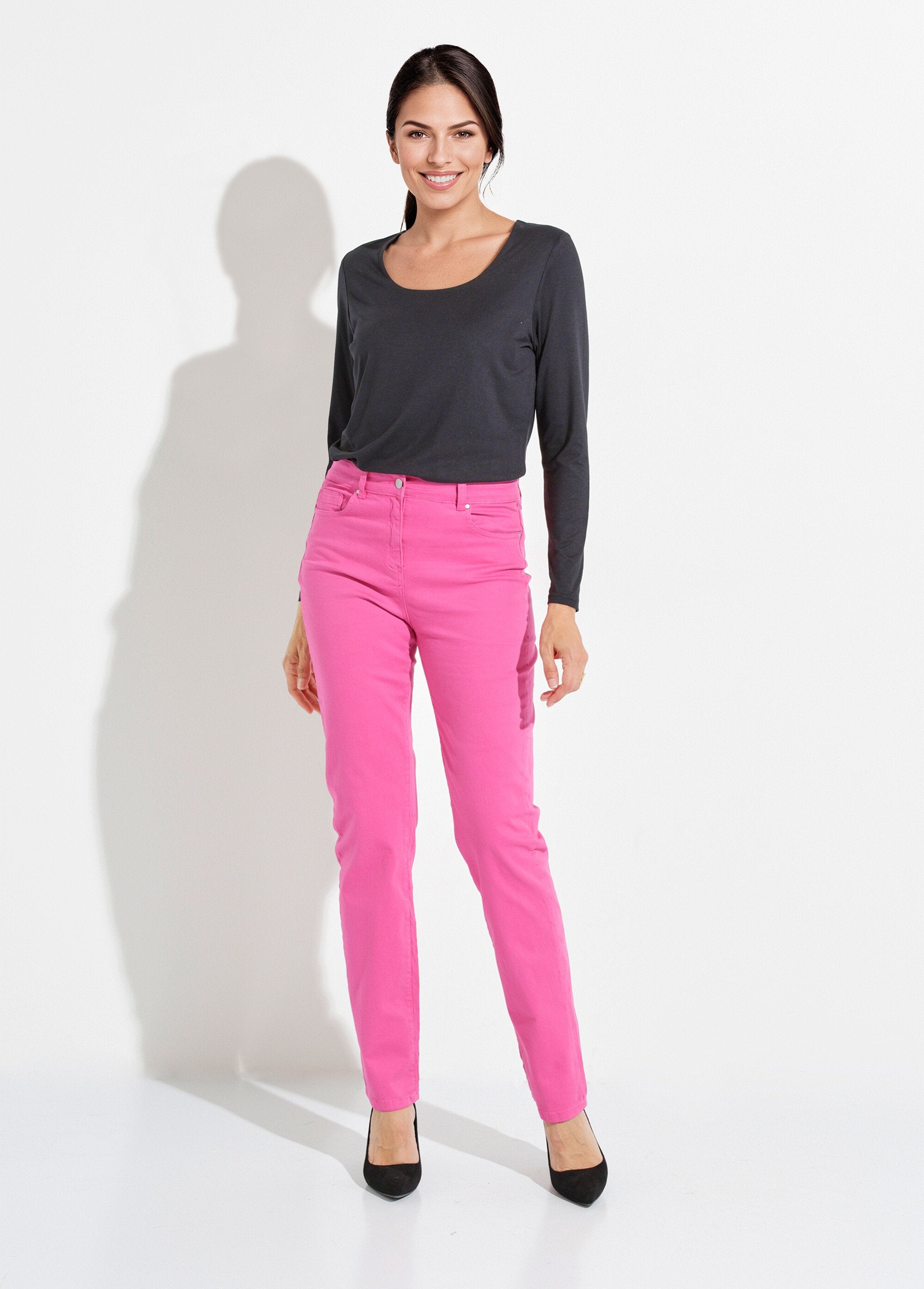 Pantalon_droit_5_poches_coton_stretch_Rose_magenta_SF1_slim
