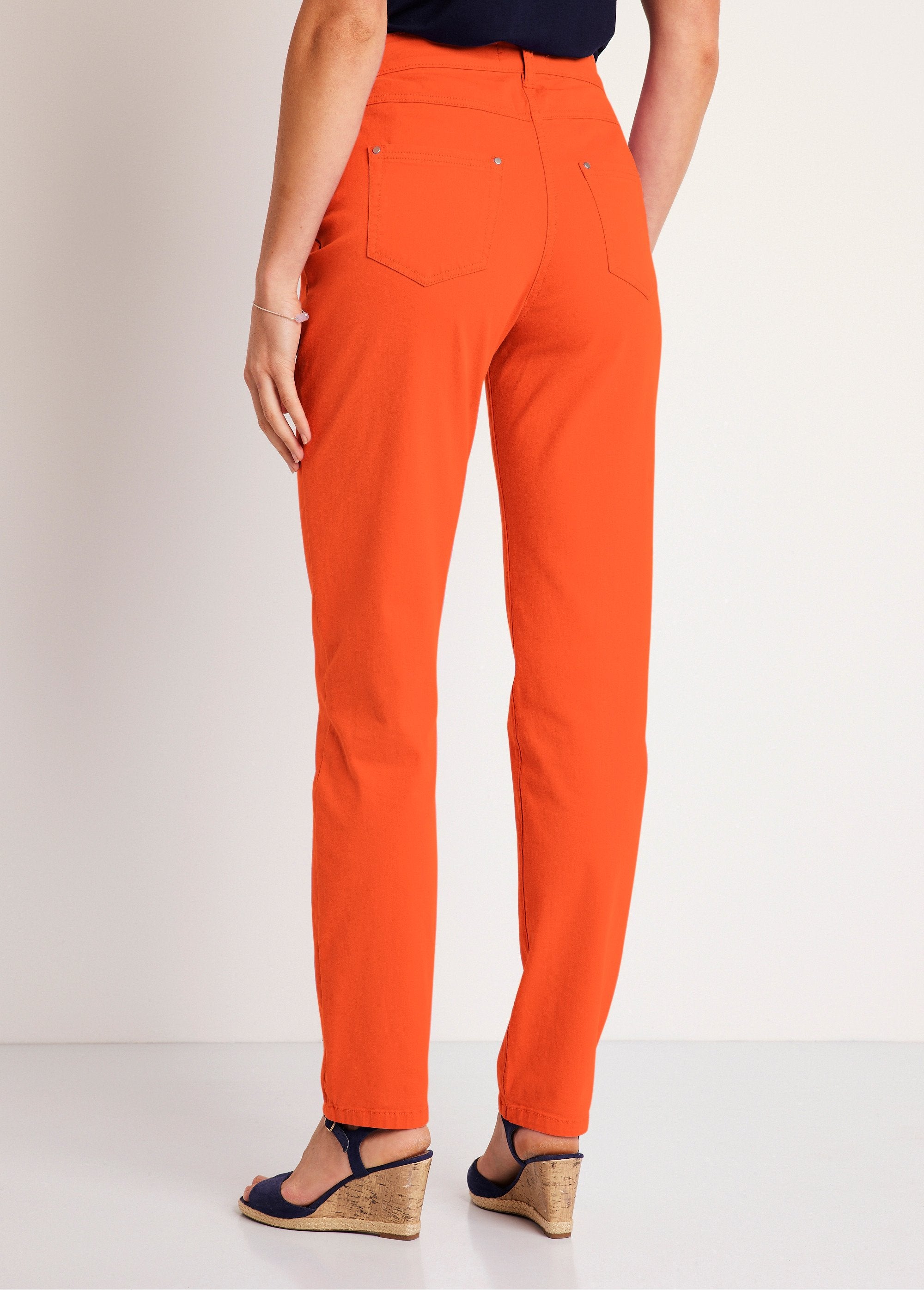 Pantalon_droit_5_poches_coton_stretch_Orange_DO1_slim