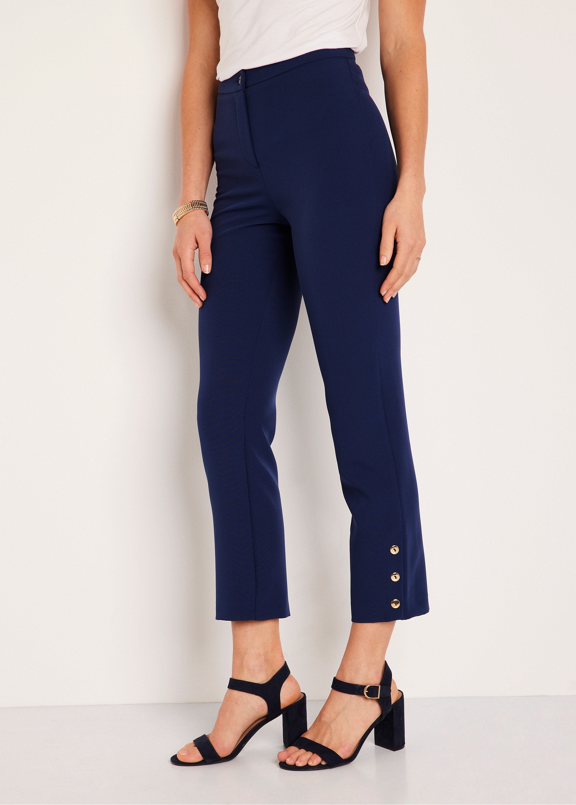 Pantalon_droit_7/8e_uni_infroissable_Bleu_marine_FA1_slim