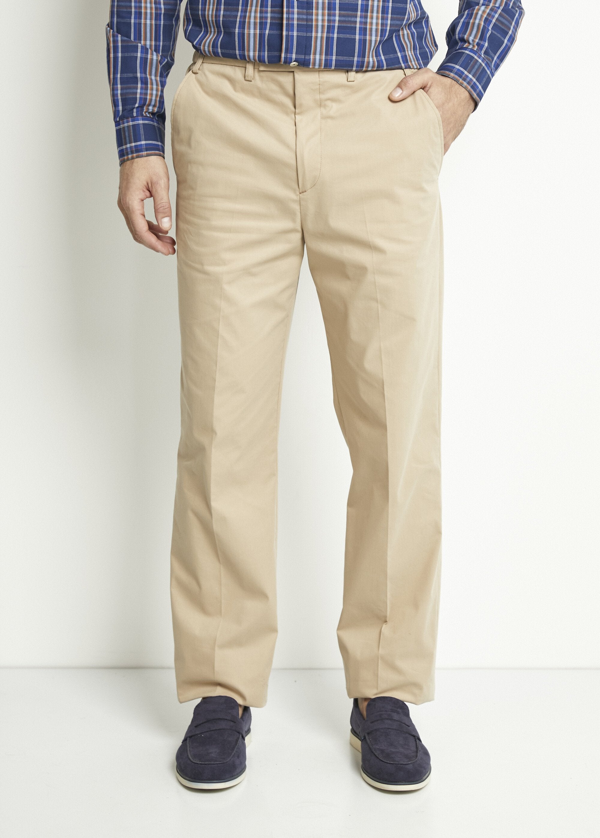 Pantalon_droit_ceinture_élastiquée_confort_Beige_FA1_slim