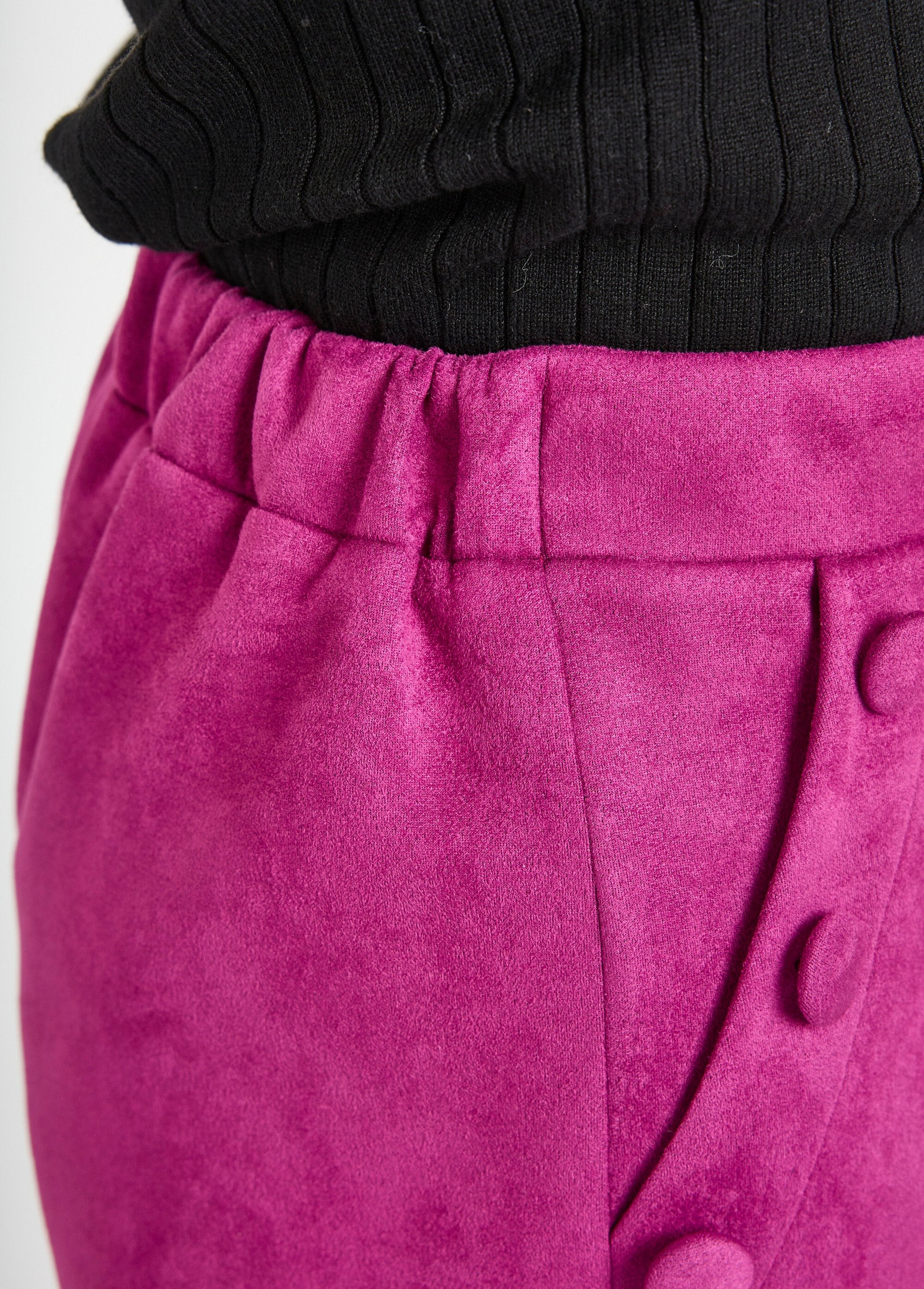 Pantalon_droit_ceinture_élastiquée_tissu_suédé_Cassis_DE1_slim