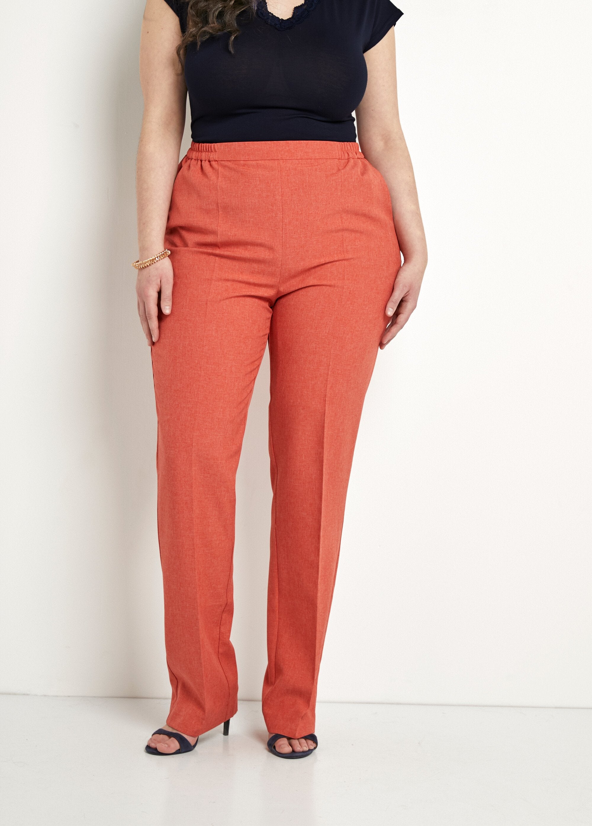 Pantalon_droit_ceinture_semi-élastiquée_Brique_FA1_curvy