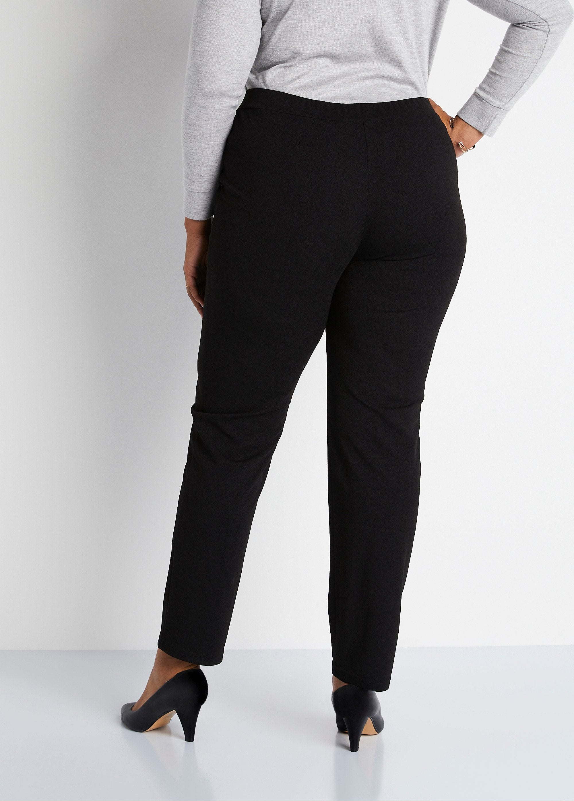 Pantalon_droit_taille_élastiquée_maille_crêpe_Noir_DO1_curvy