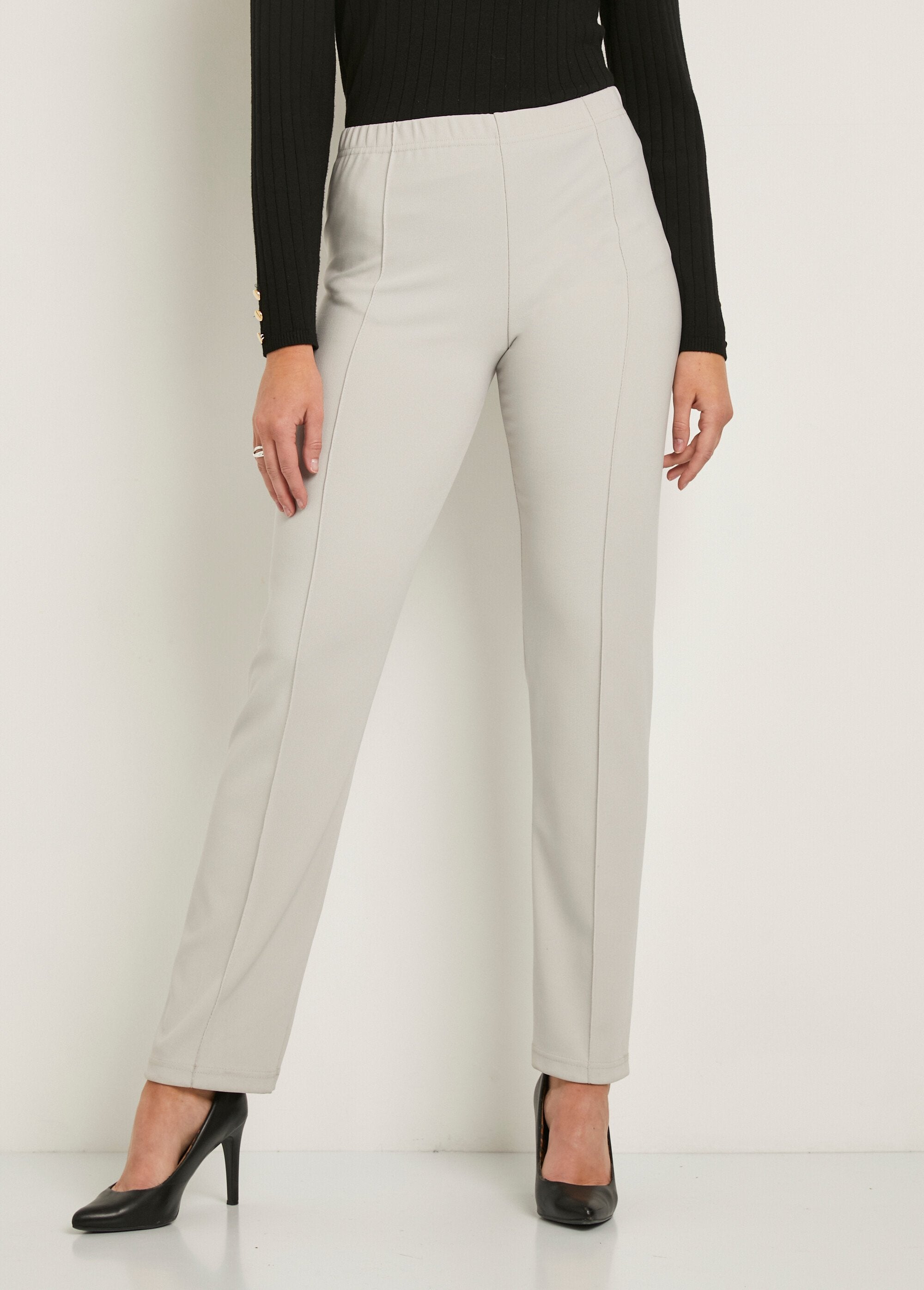 Pantalon_droit_taille_élastiquée_maille_côtelée_Gris_clair_FA1_slim