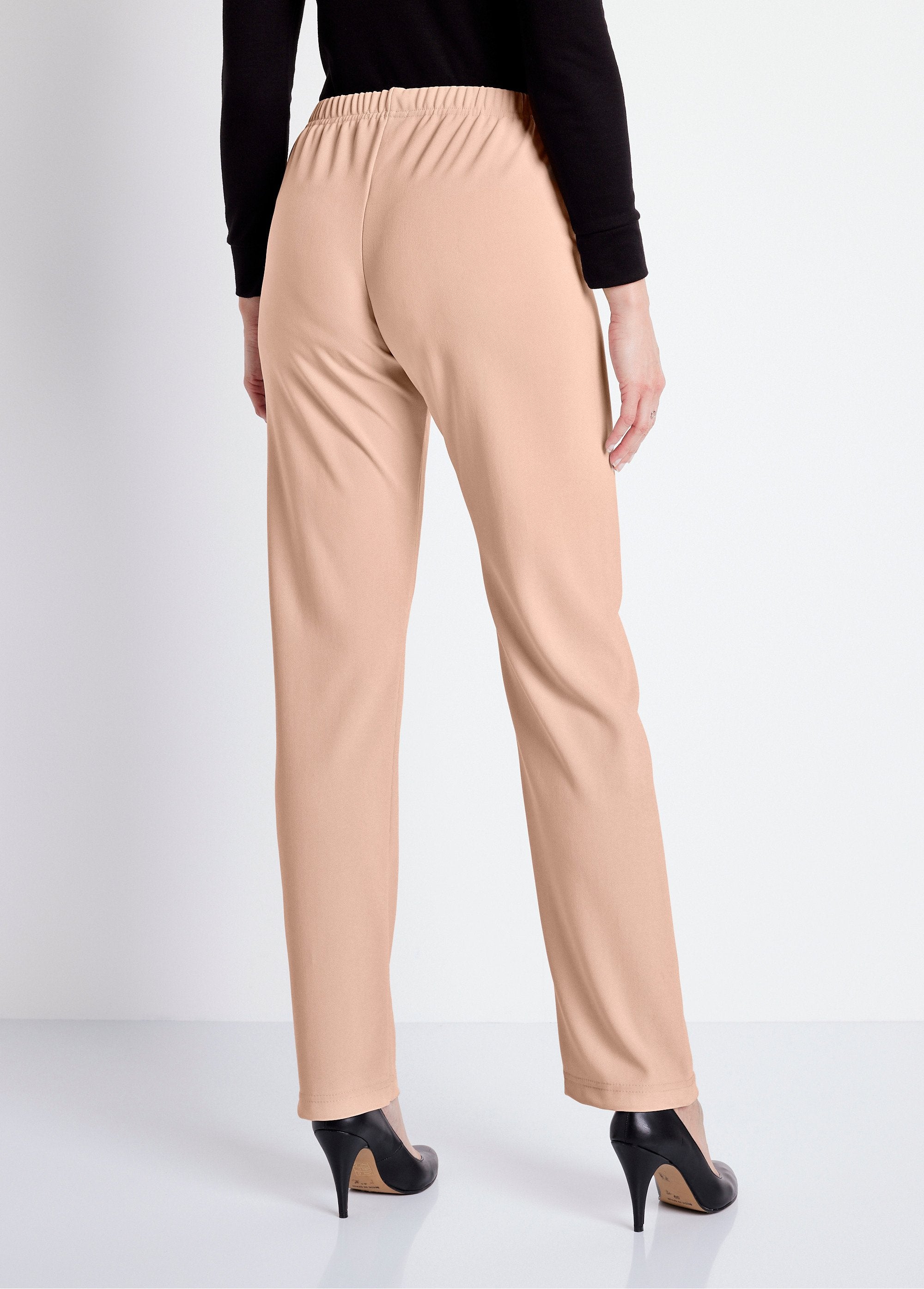 Pantalon_droit_taille_élastiquée_maille_côtelée_Beige_DO1_slim