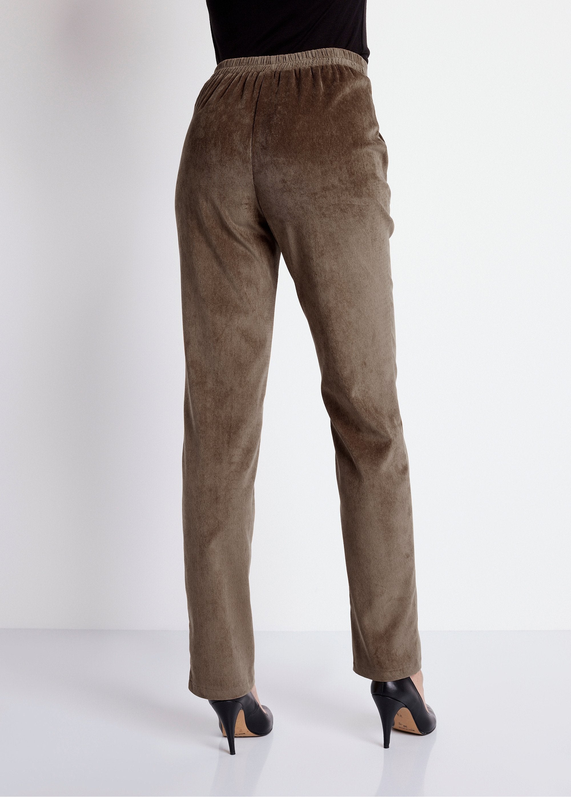 Pantalon_droit_taille_élastiquée_velours_milleraies_Taupe_DO1_slim