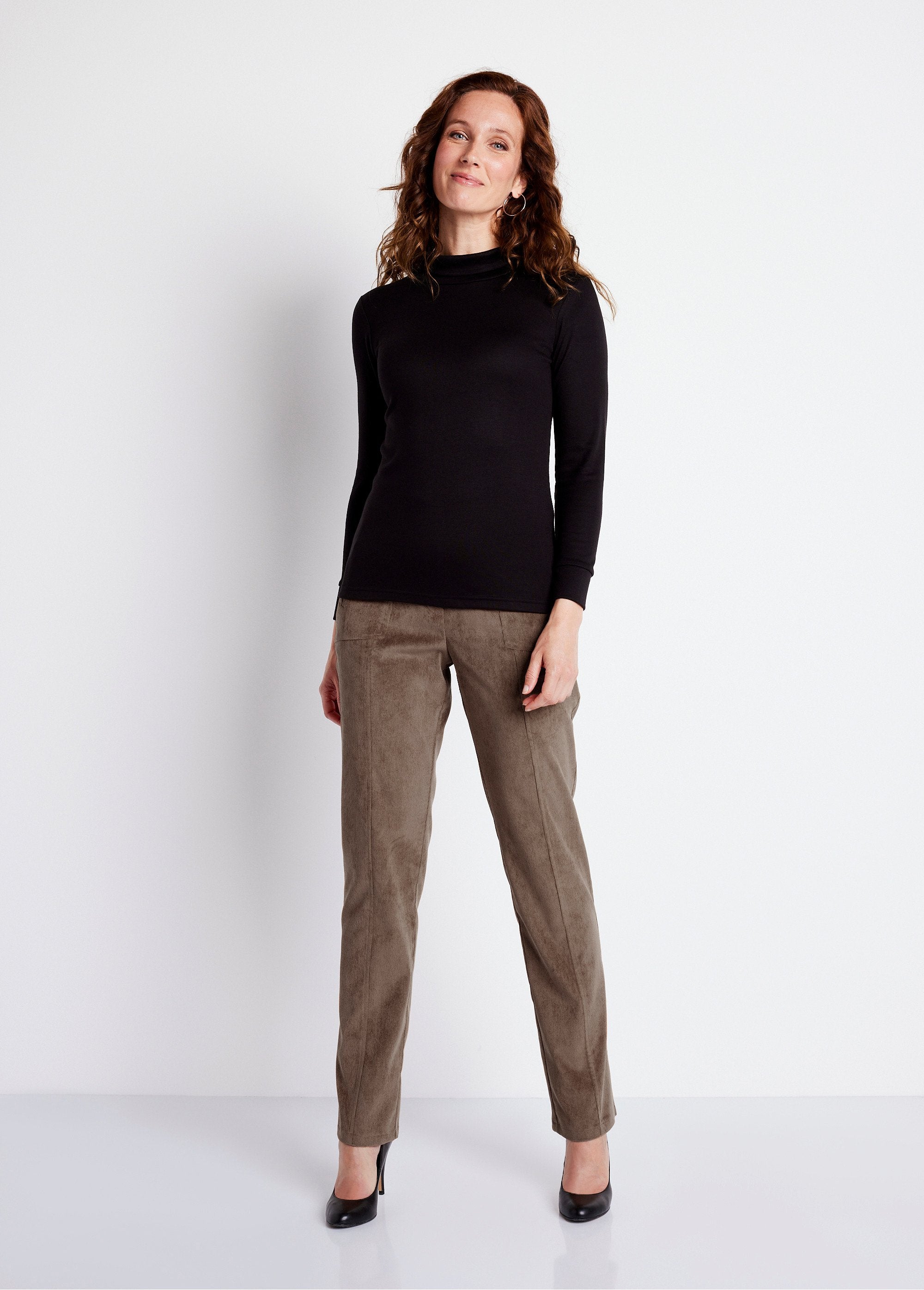 Pantalon_droit_taille_élastiquée_velours_milleraies_Taupe_SF1_slim