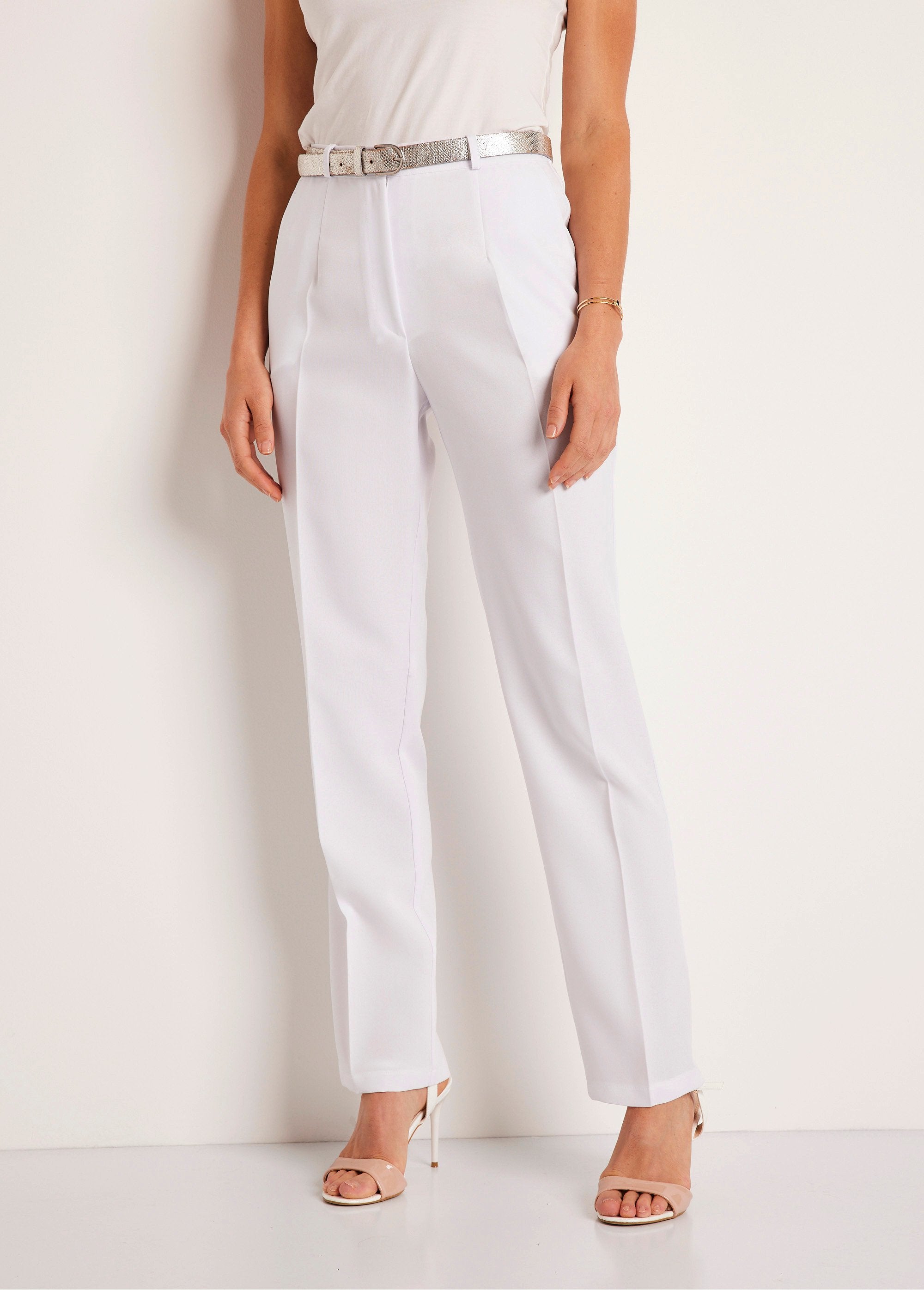 Pantalon_droit_uni_taille_semi_élastiquée_Blanc_FA1_slim