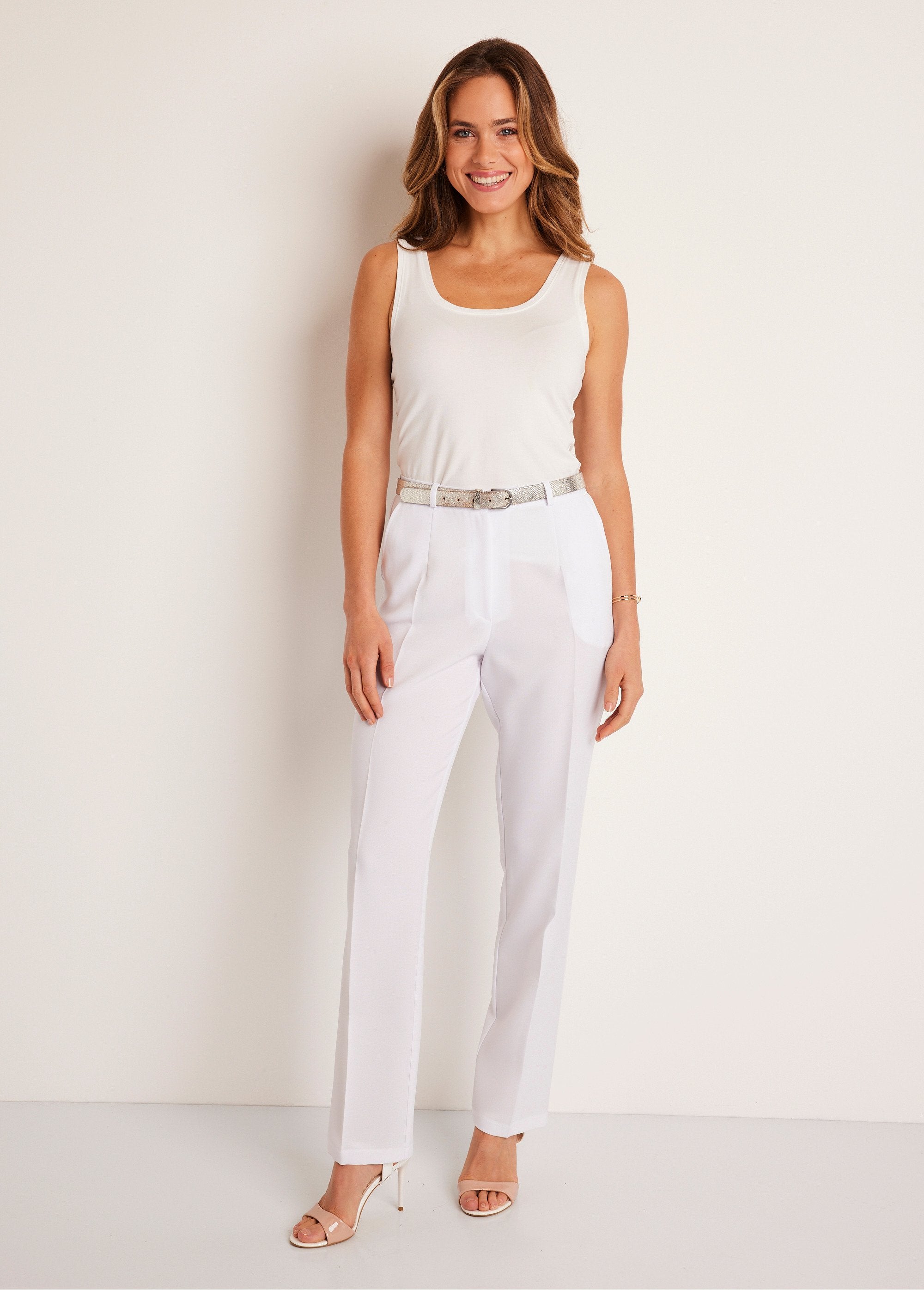 Pantalon_droit_uni_taille_semi_élastiquée_Blanc_SF1_slim