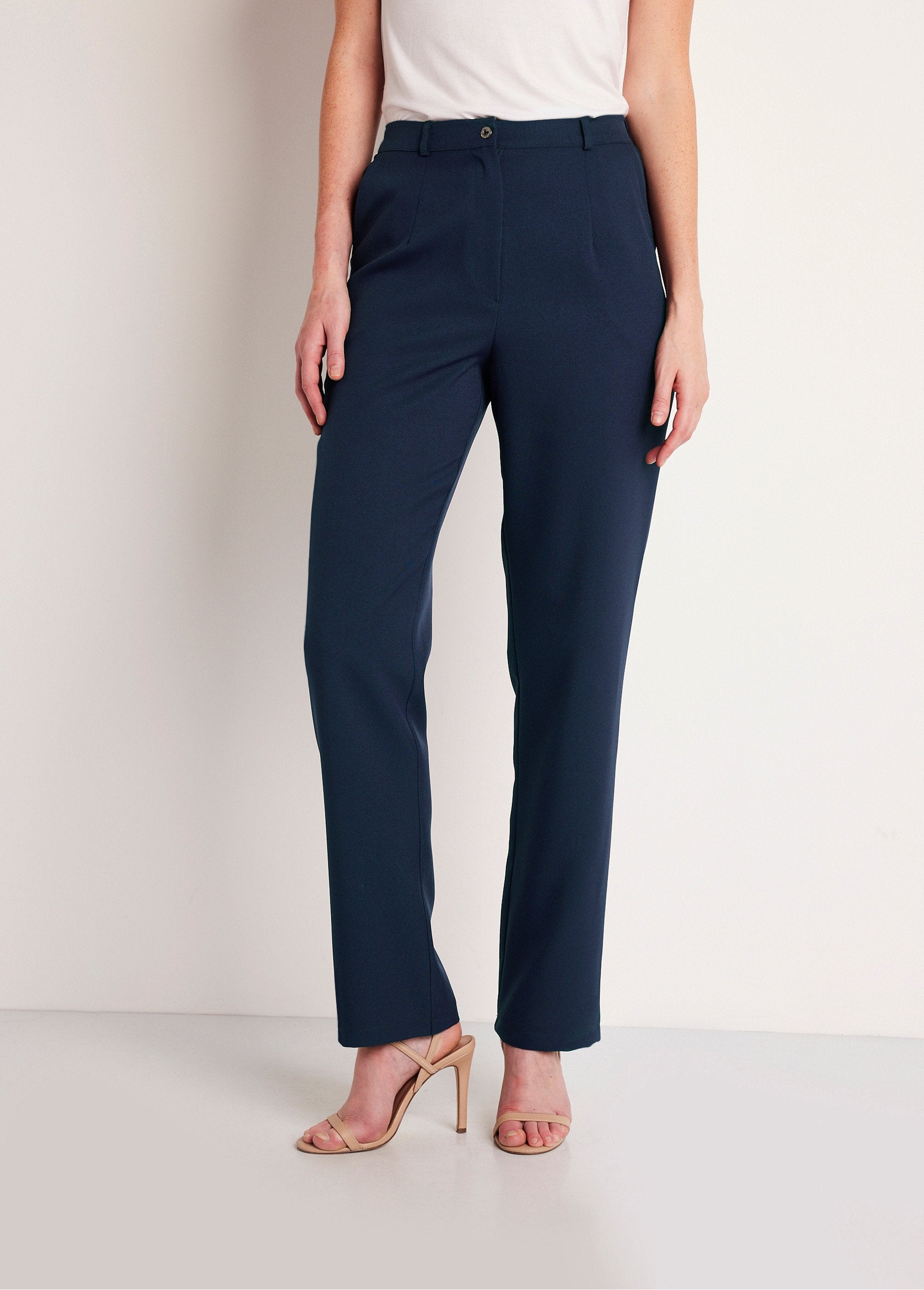 Pantalon_droit_uni_taille_semi_élastiquée_Marine_FA1_slim