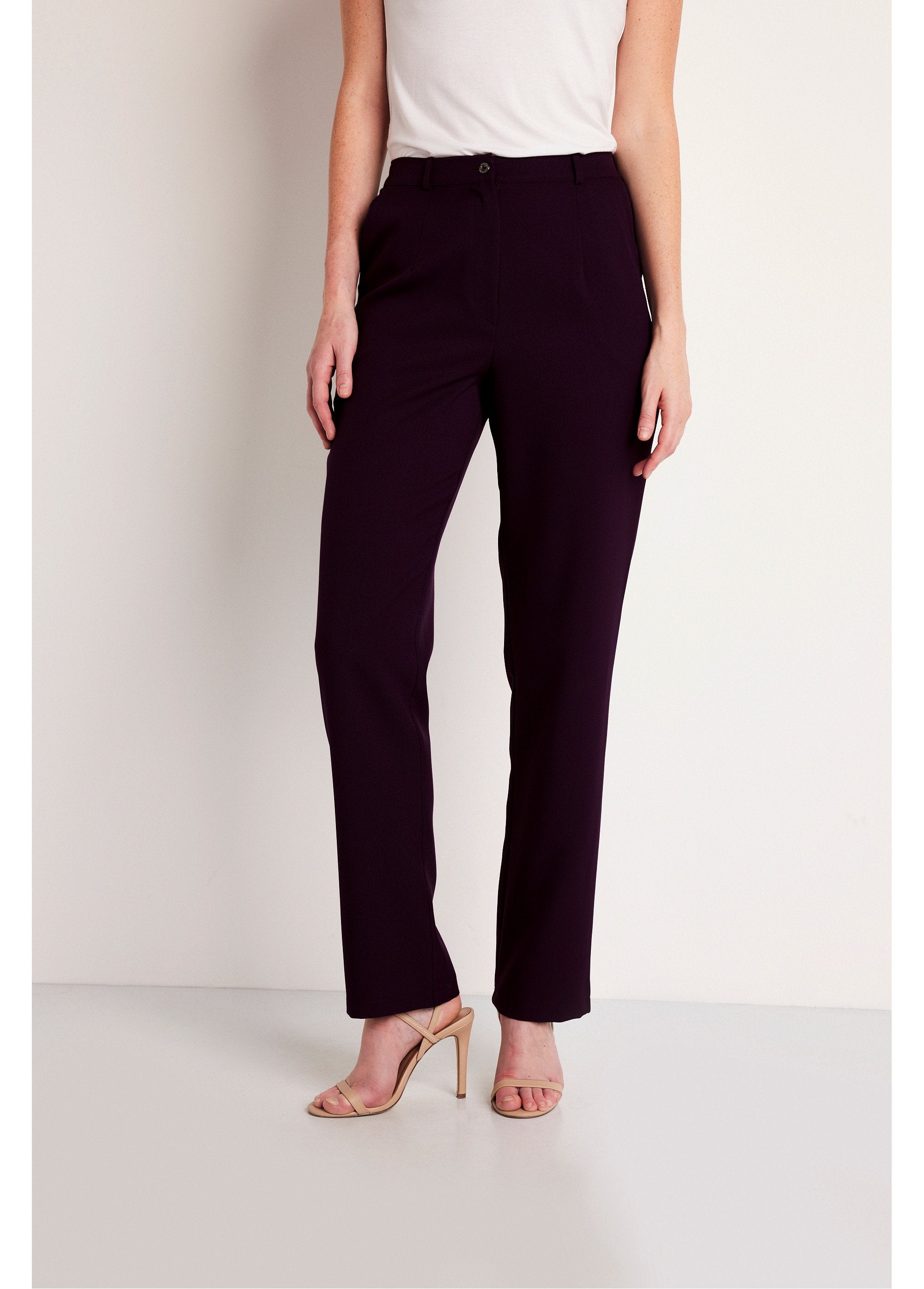 Pantalon_droit_uni_taille_semi_élastiquée_Noir_FA1_slim