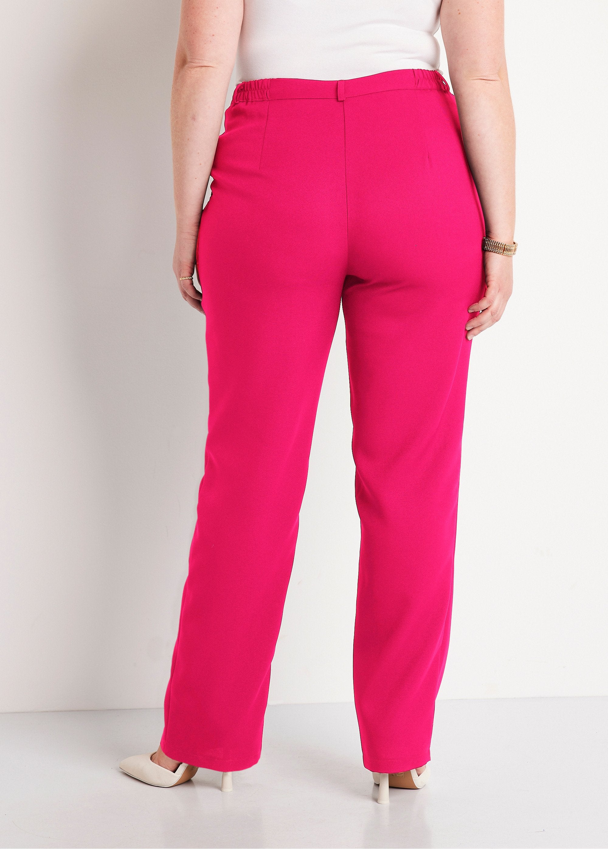 Pantalon_droit_uni_taille_semi_élastiquée_Framboise_DO1_curvy