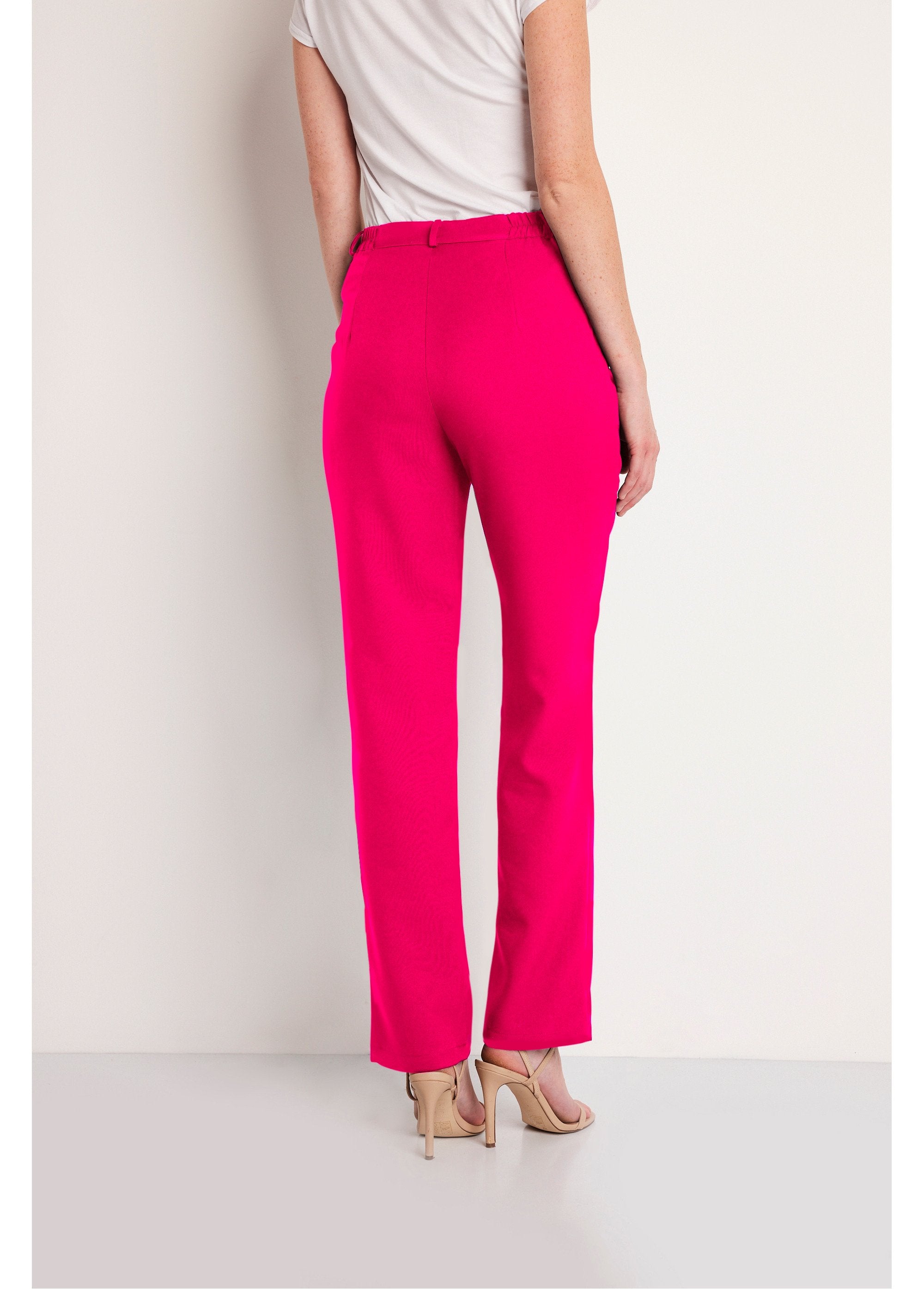 Pantalon_droit_uni_taille_semi_élastiquée_Framboise_DO1_slim