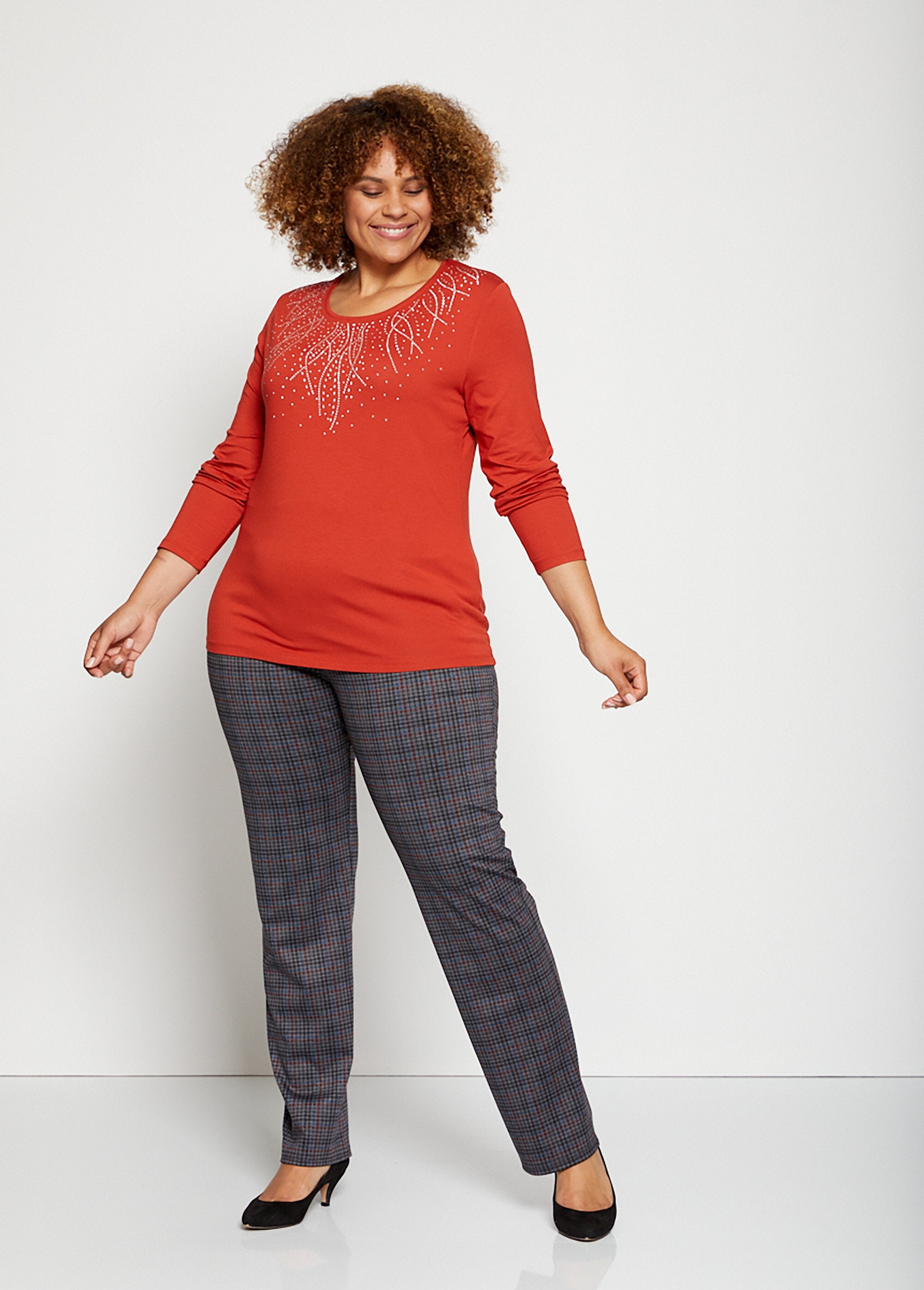 Pantalon_droit_taille_semi_élastiquée_Carreaux_gris_FA1_curvy