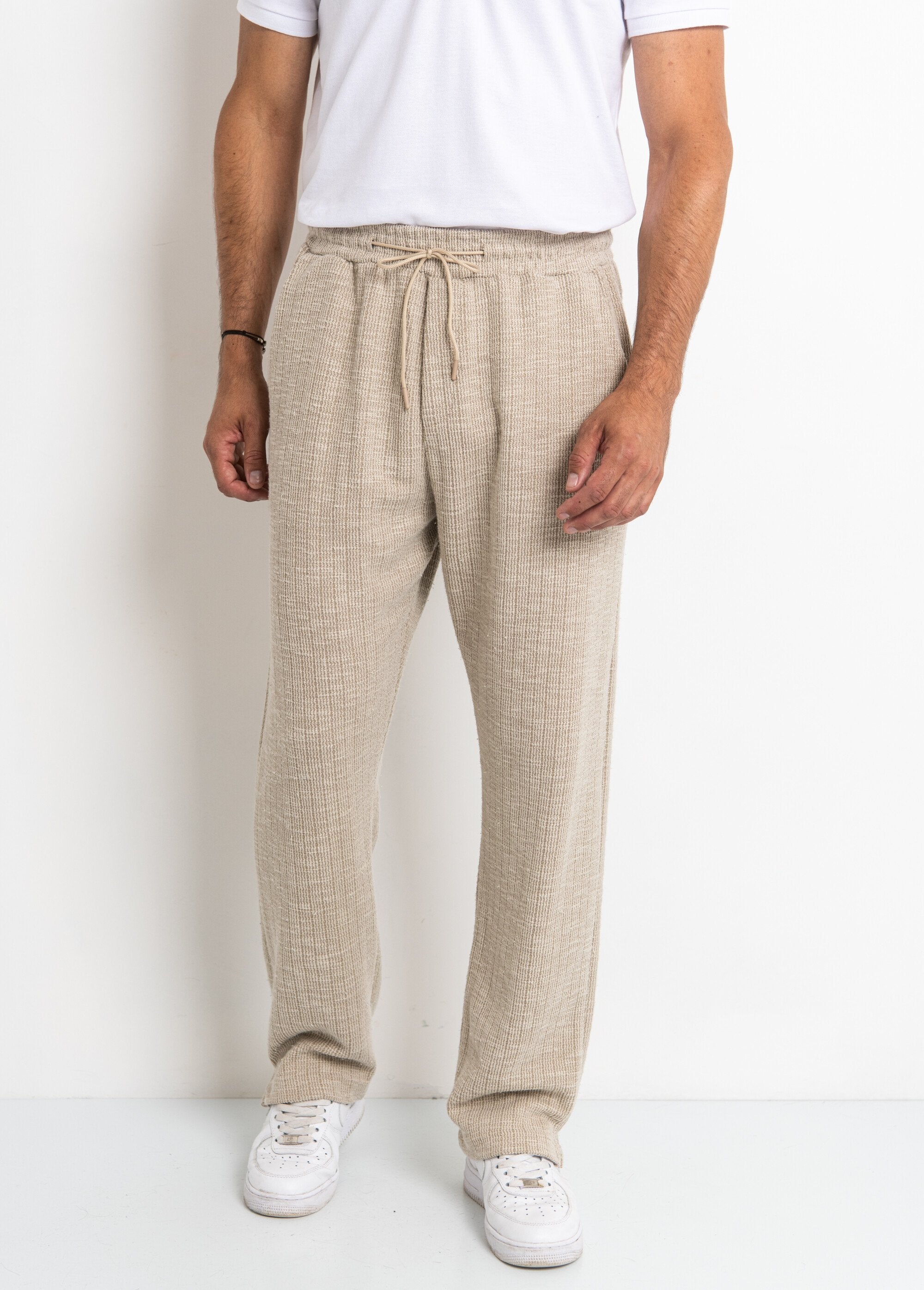 Pantalon_en_maille_lien_à_la_taille_Beige_FA1_slim