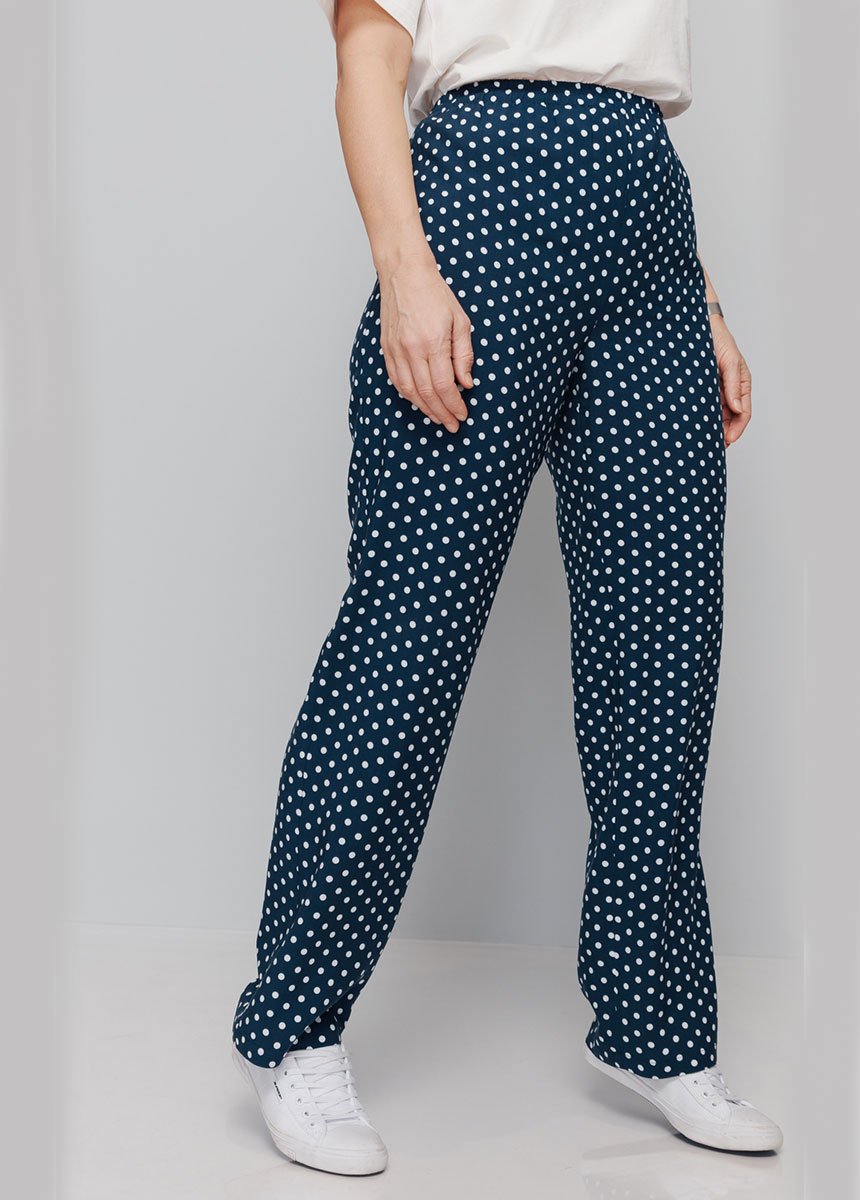 Pantalon_imprimé_taille_élastiquée_Pois_FA1_slim